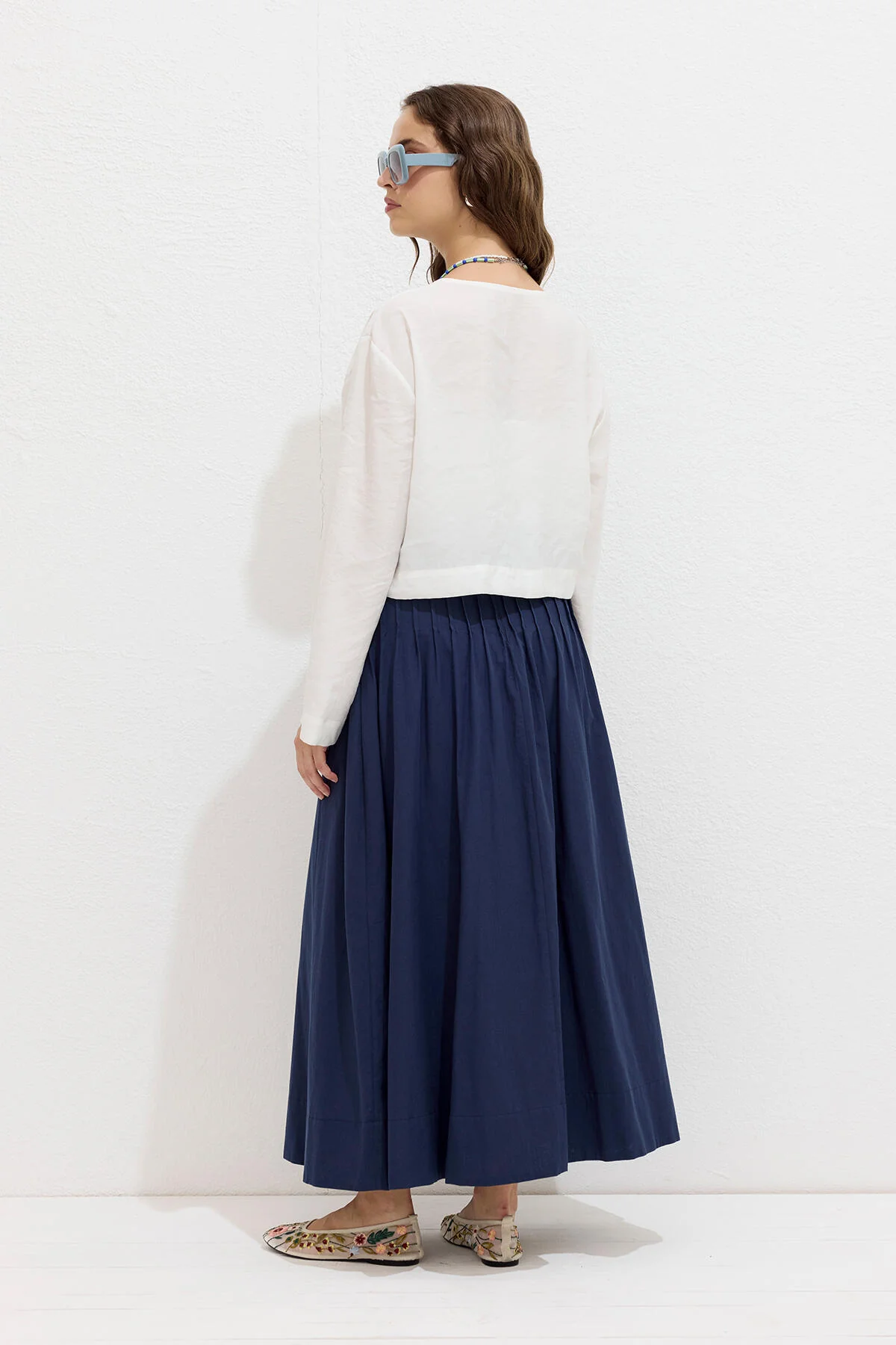 Modal Button Up Blouse Ecru - Image 6