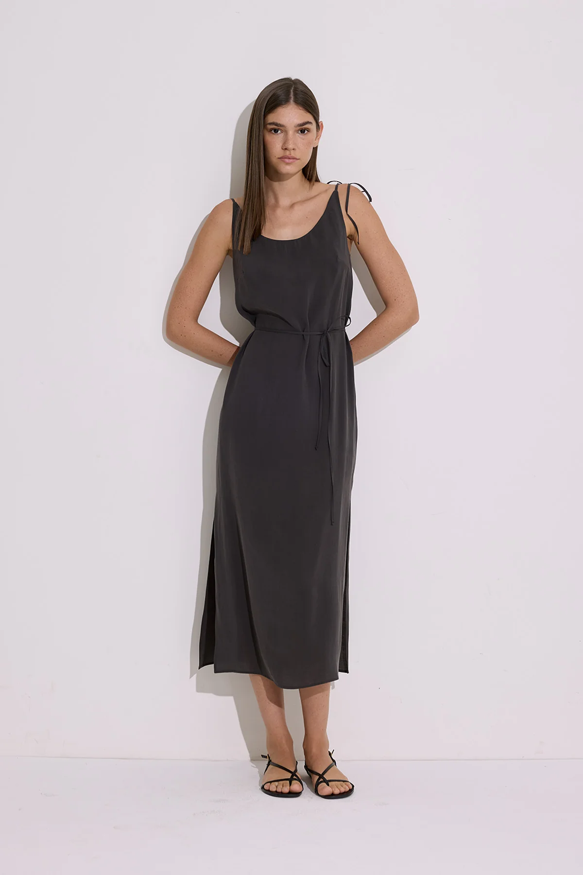 Modal Sleeveless Dress Anthracite - Image 3