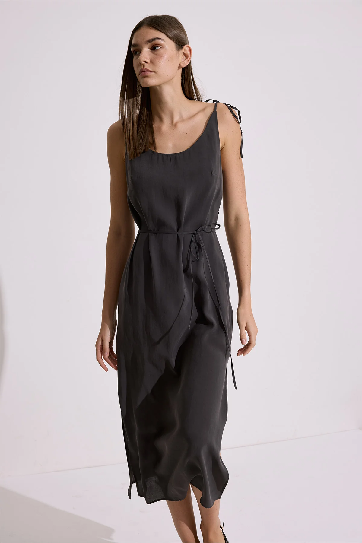 Modal Sleeveless Dress Anthracite - Image 4