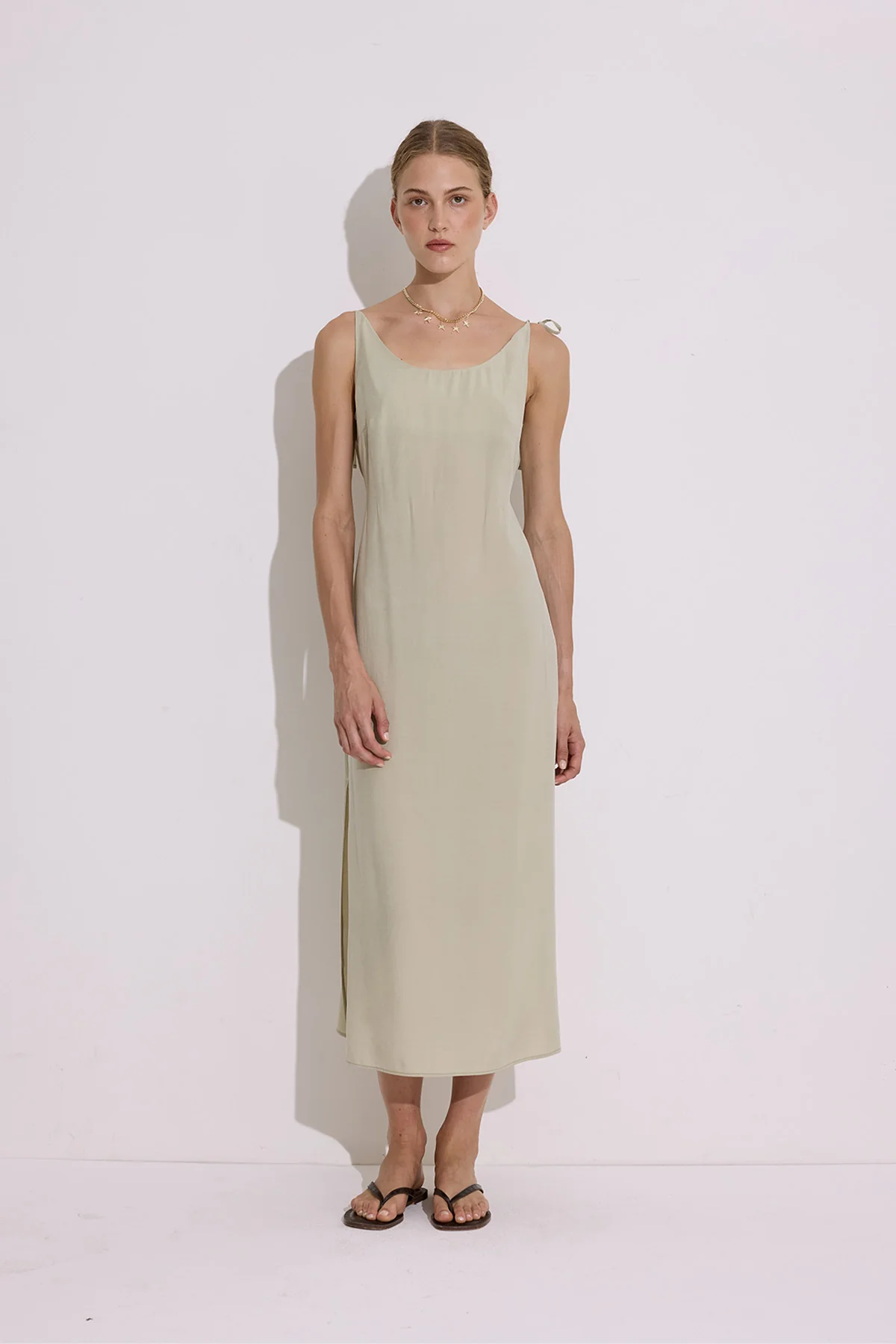 Modal Sleeveless Dress Pistachio - Image 6