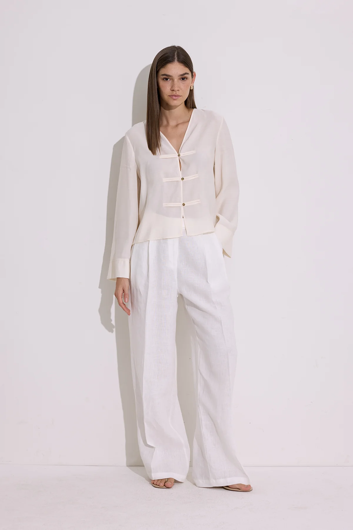 Modal Wide Sleeve Blouse Ecru - Image 3