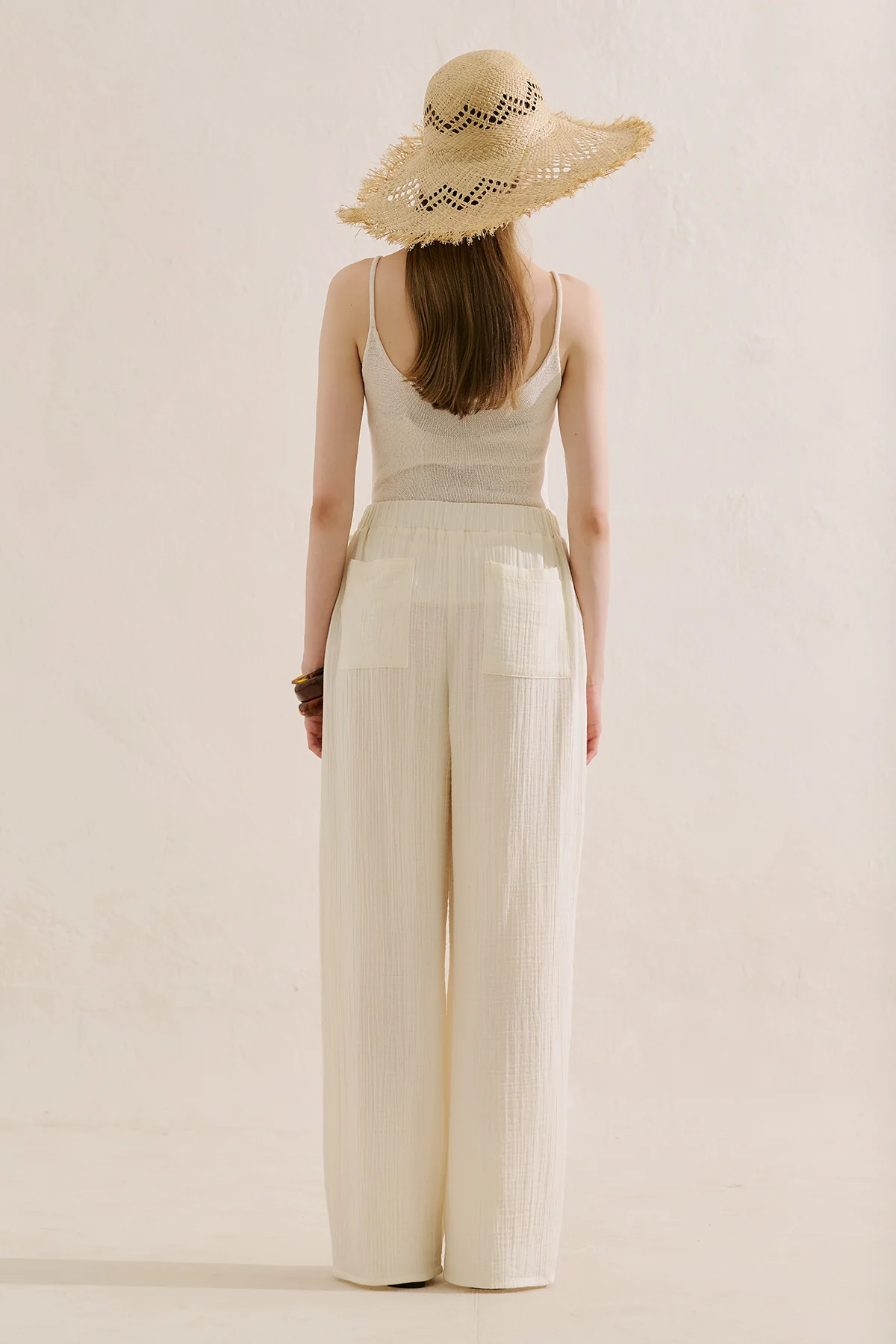 Muslin Wrap Trousers Ecru - Image 6