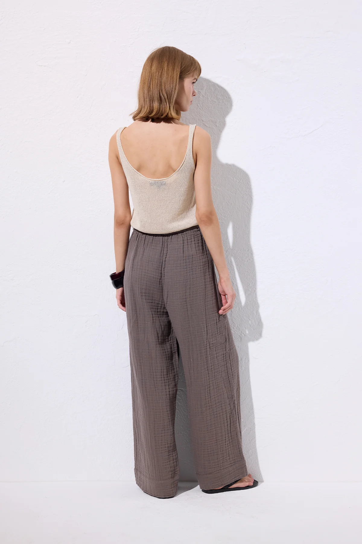 Muslin Tie Trousers Grey - Image 7