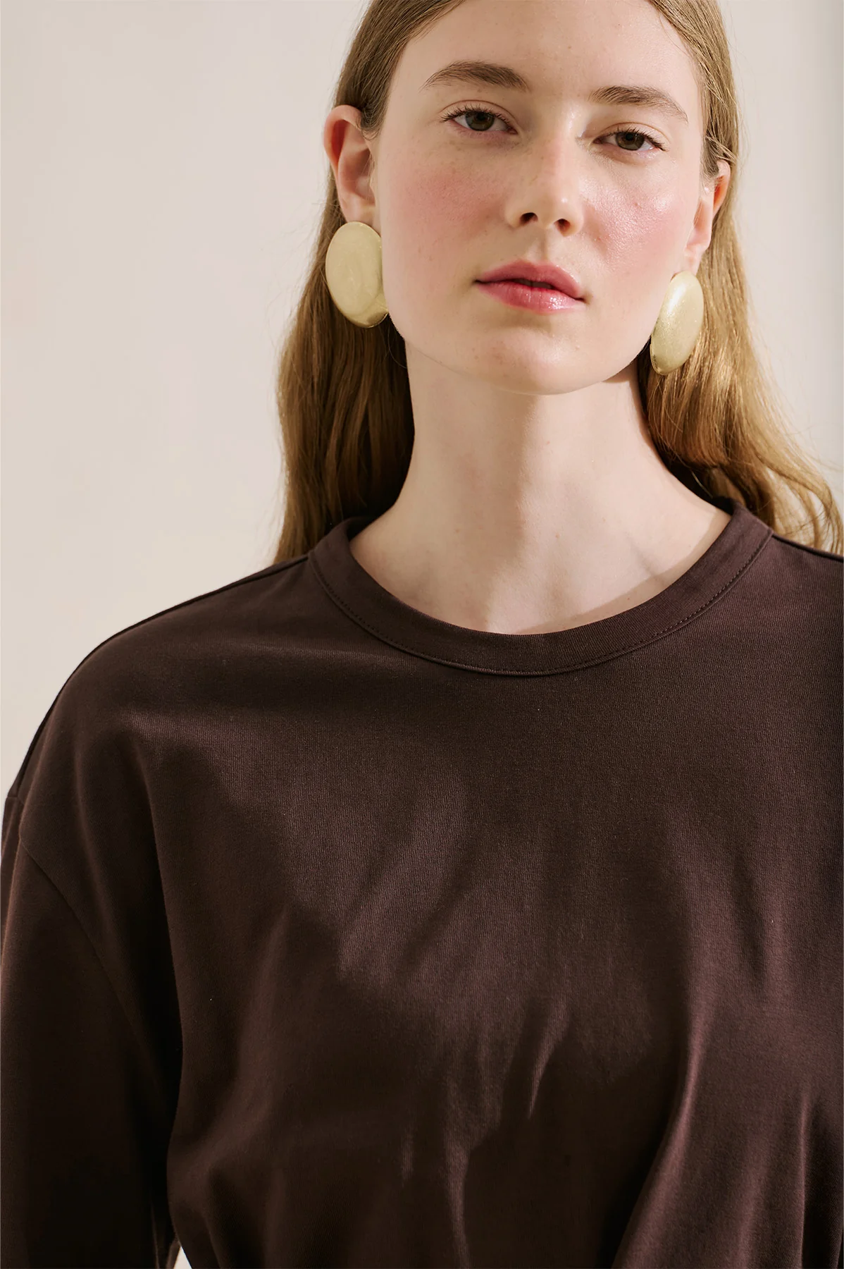 Embroidered Wide Sleeve Blouse Brown - Image 5