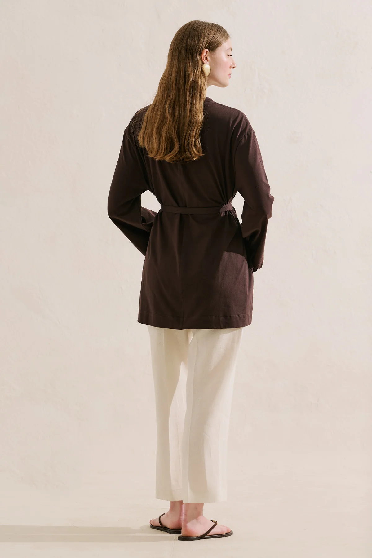 Embroidered Wide Sleeve Blouse Brown - Image 7