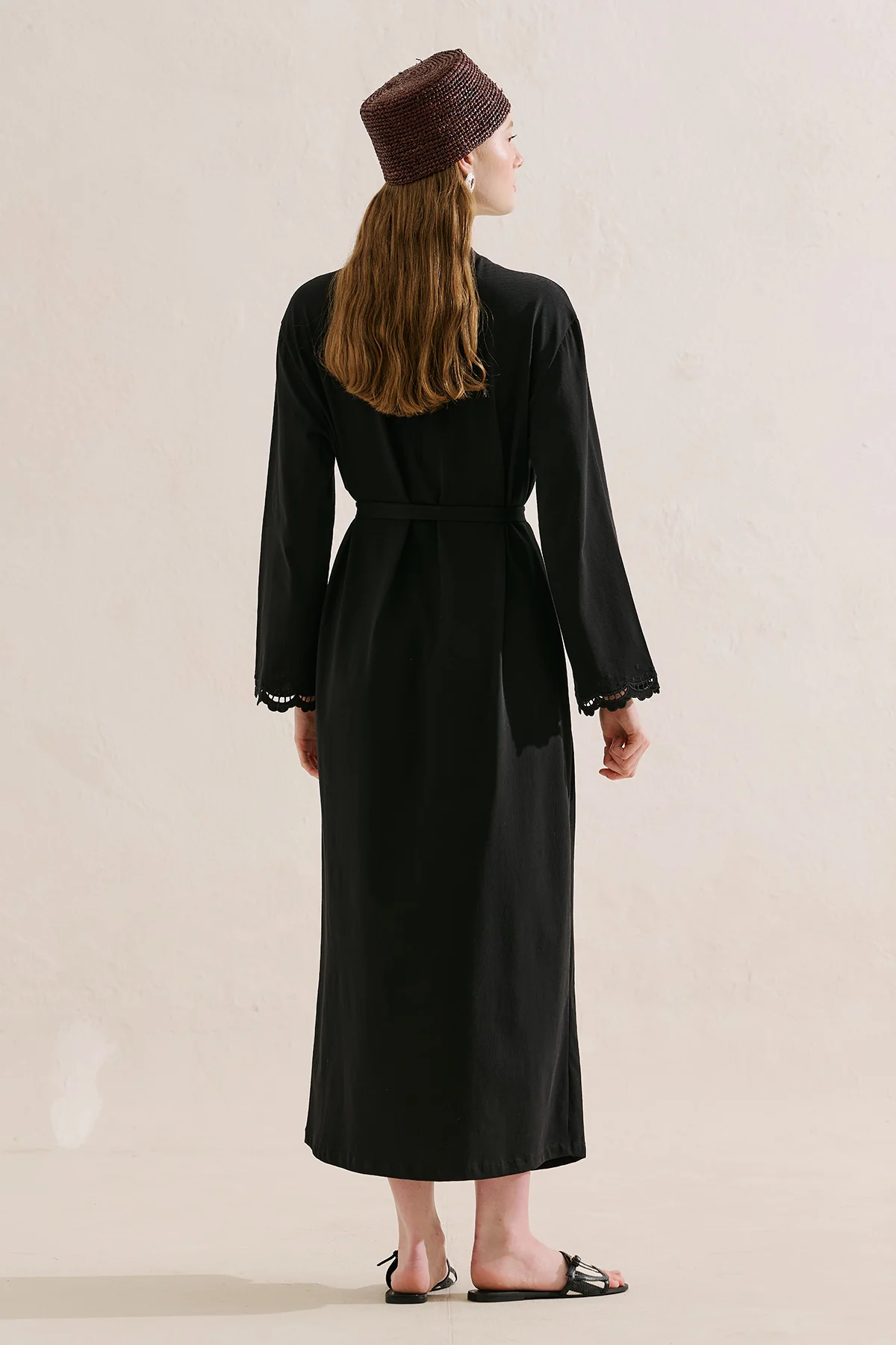 Embroidered Relaxed Dress Black - Image 8