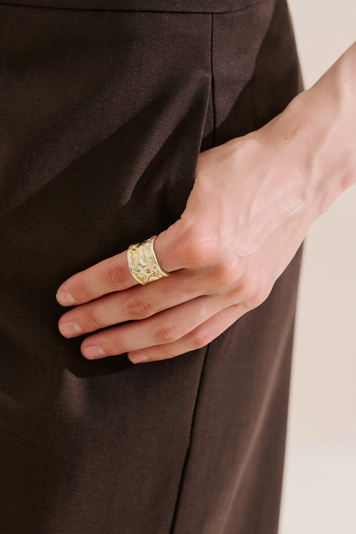 Nara Matte Finish Ring Gold - Image 2