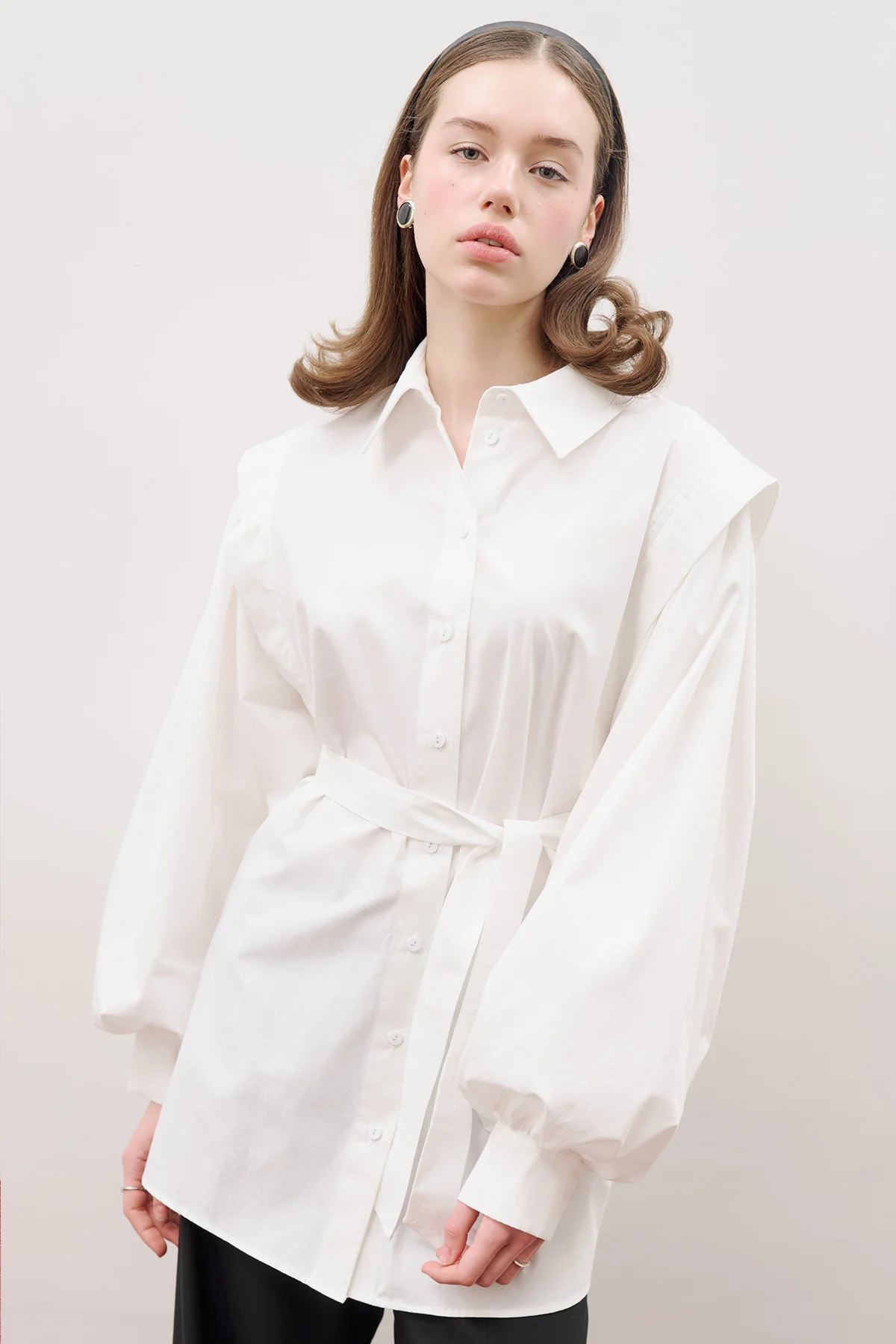 Nora Statement Shirt Ecru - Image 10