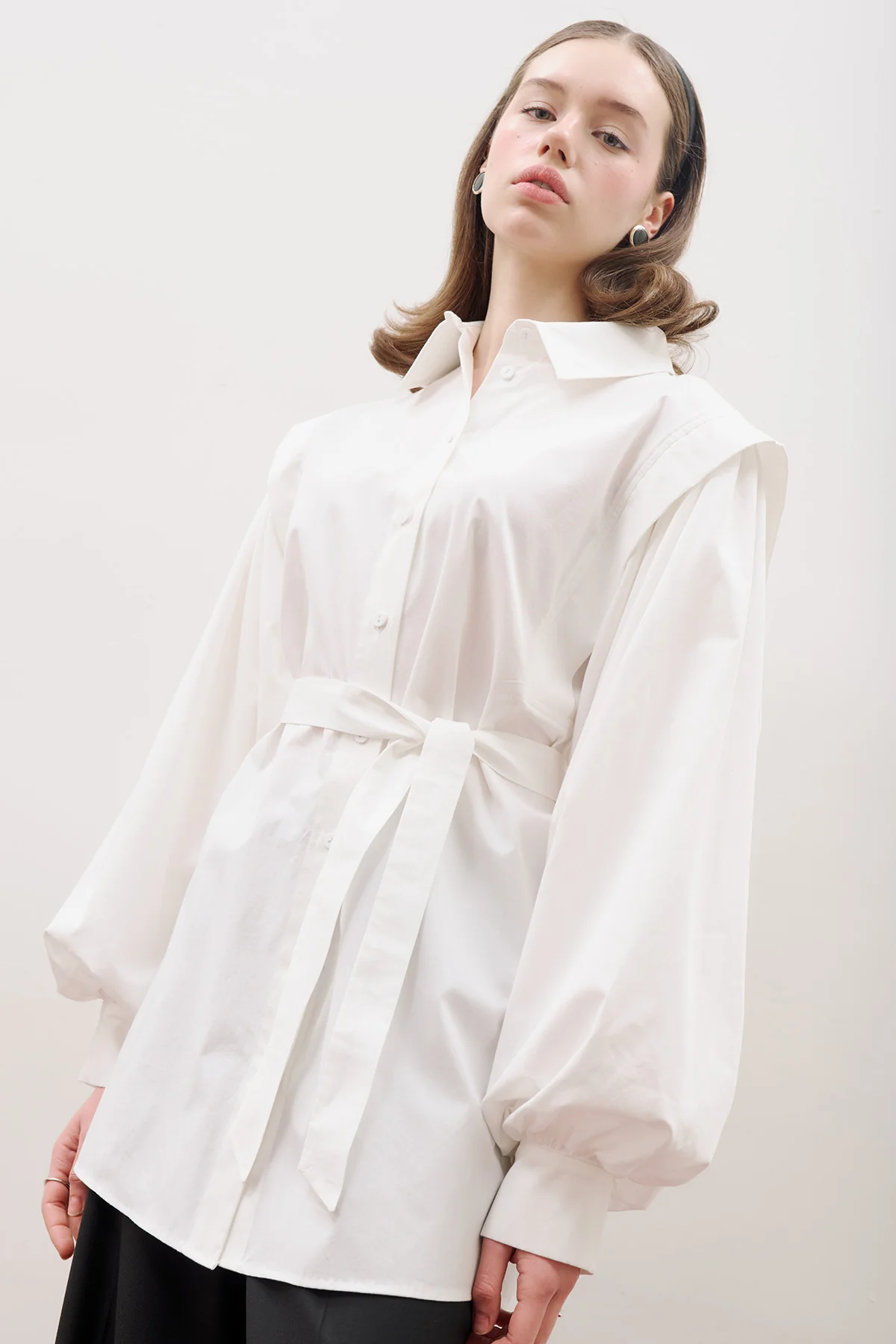 Nora Statement Shirt Ecru - Image 12