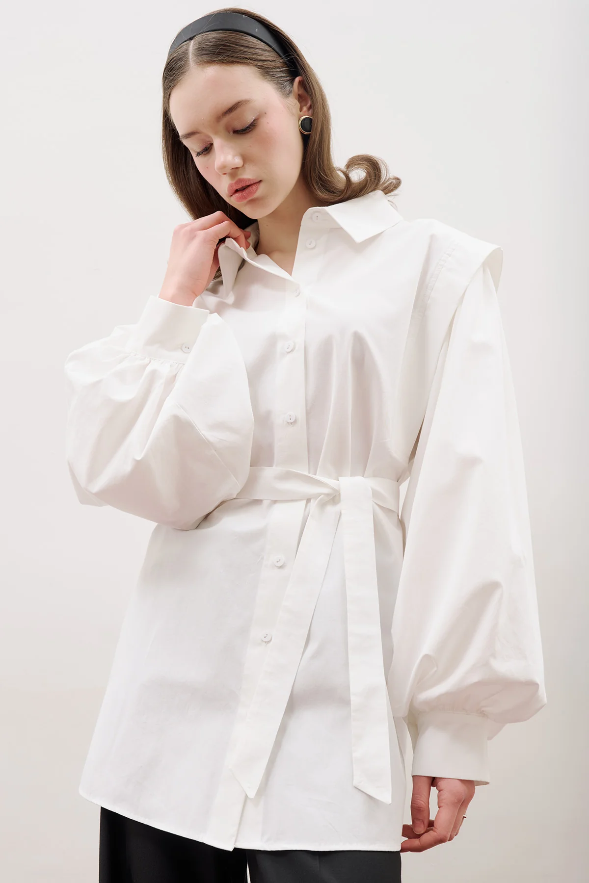 Nora Statement Shirt Ecru - Image 6