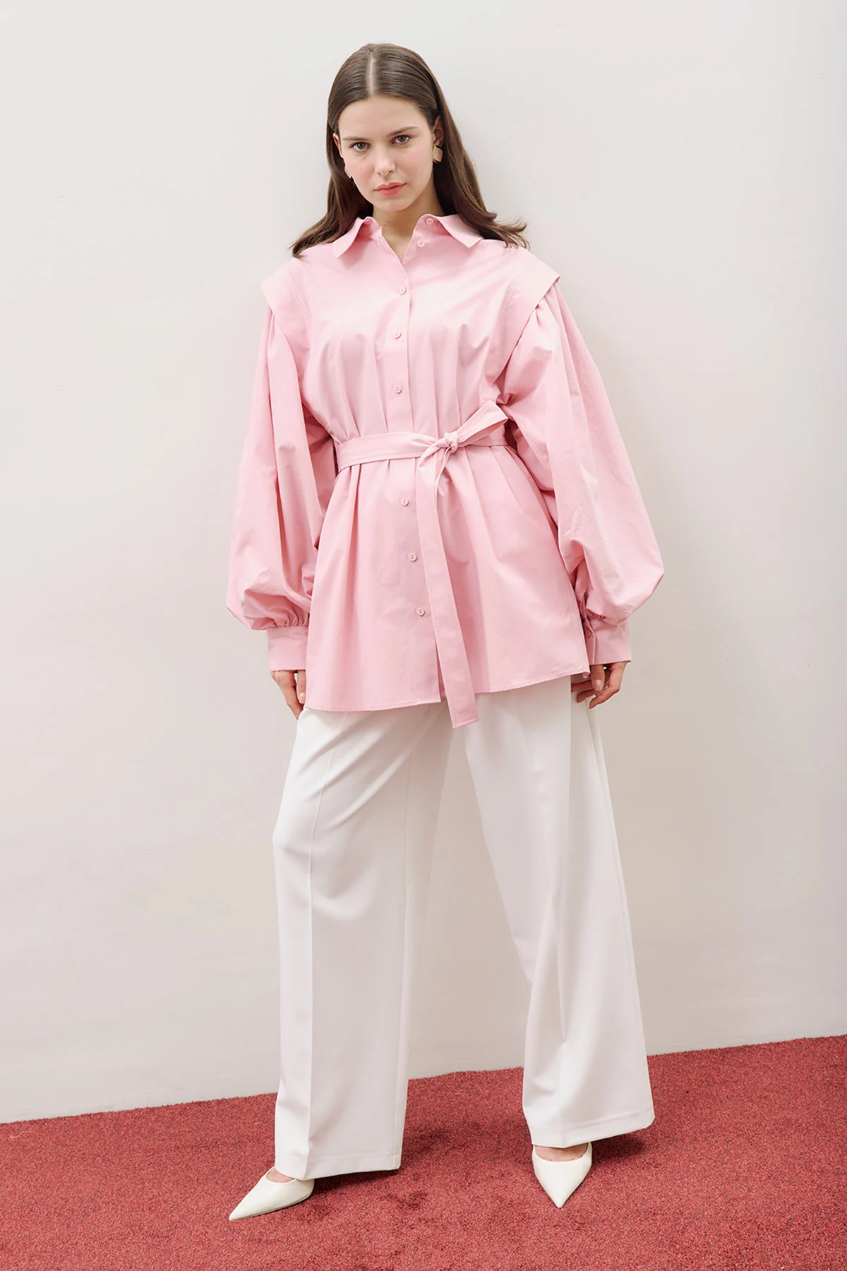 Nora Statement Shirt Pink - Image 10