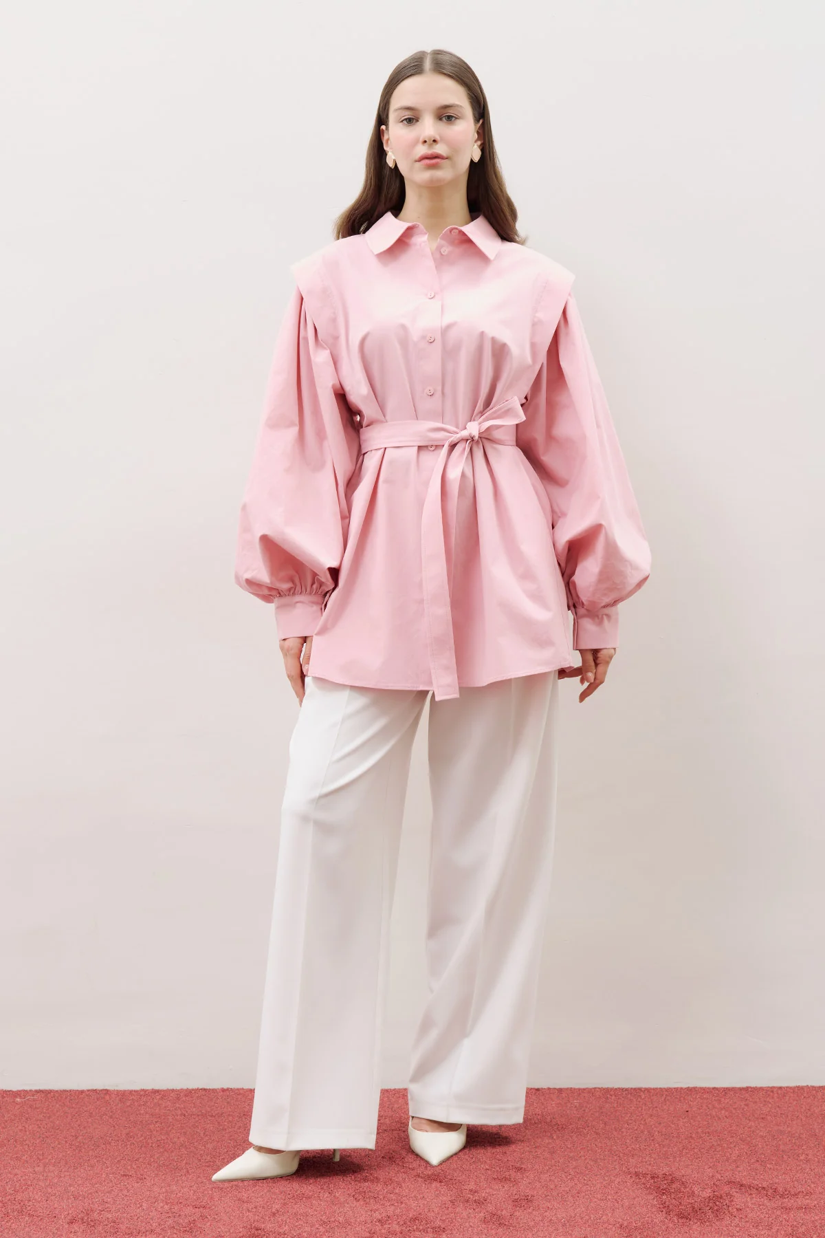 Nora Statement Shirt Pink - Image 13