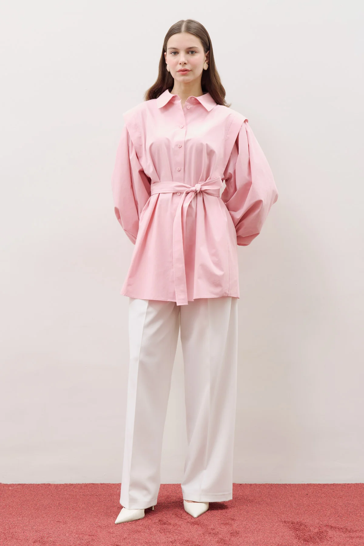 Nora Statement Shirt Pink - Image 4