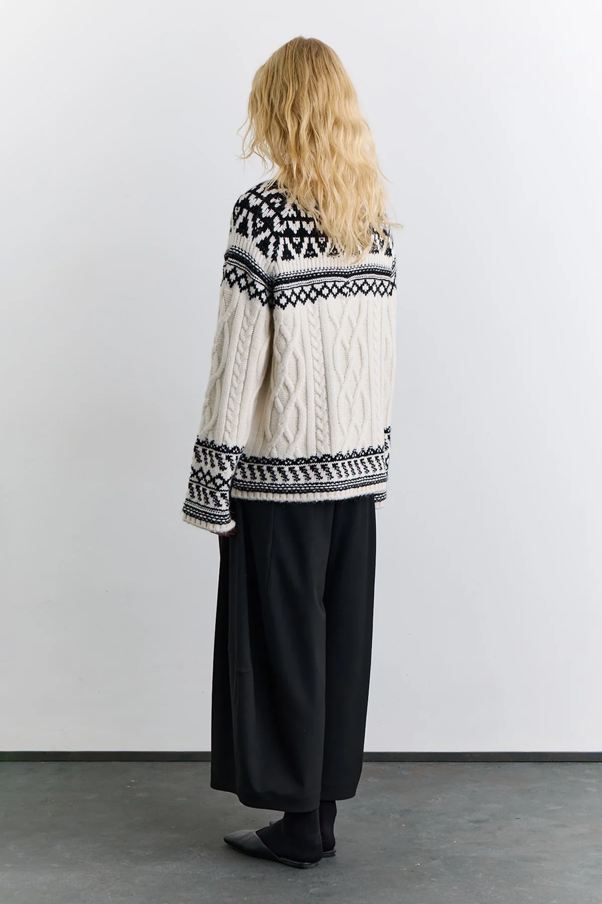 Nordic Pattern Sweater Ecru - Image 7