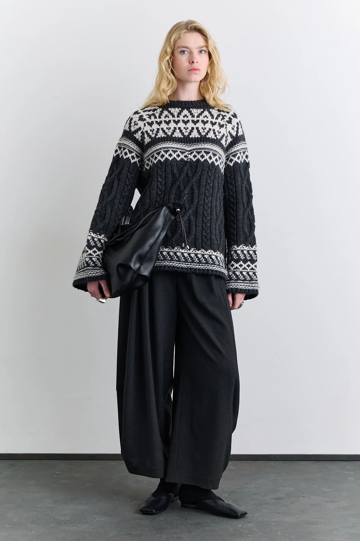 Nordic Pattern Sweater Grey - Image 3