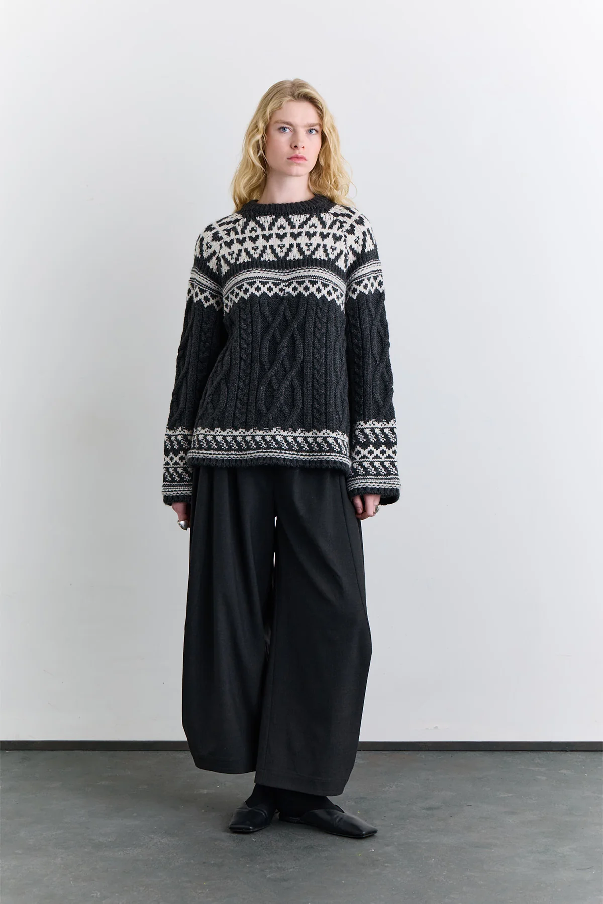 Nordic Pattern Sweater Grey - Image 5