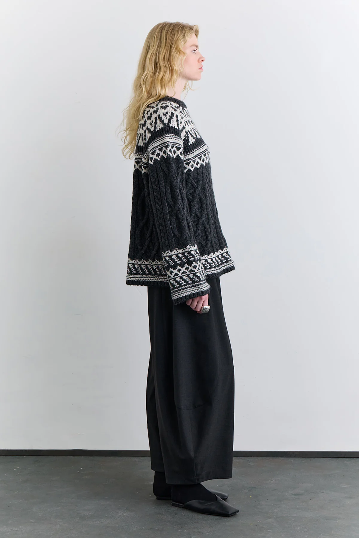 Nordic Pattern Sweater Grey - Image 6