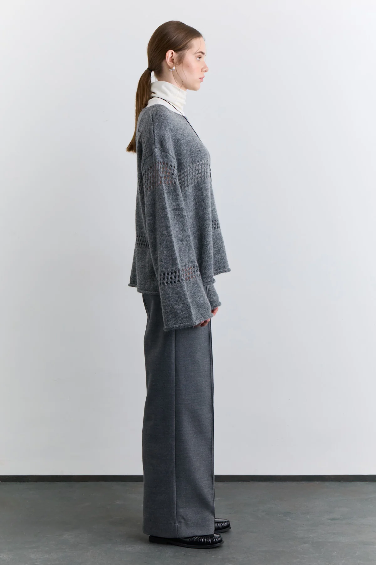 Open Knit Sweater Grey - Image 11