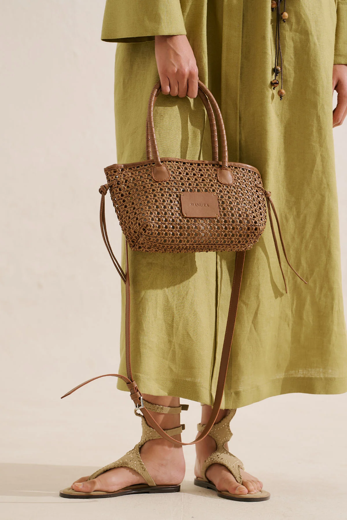 Otto Woven Leather Mini Bag Brown