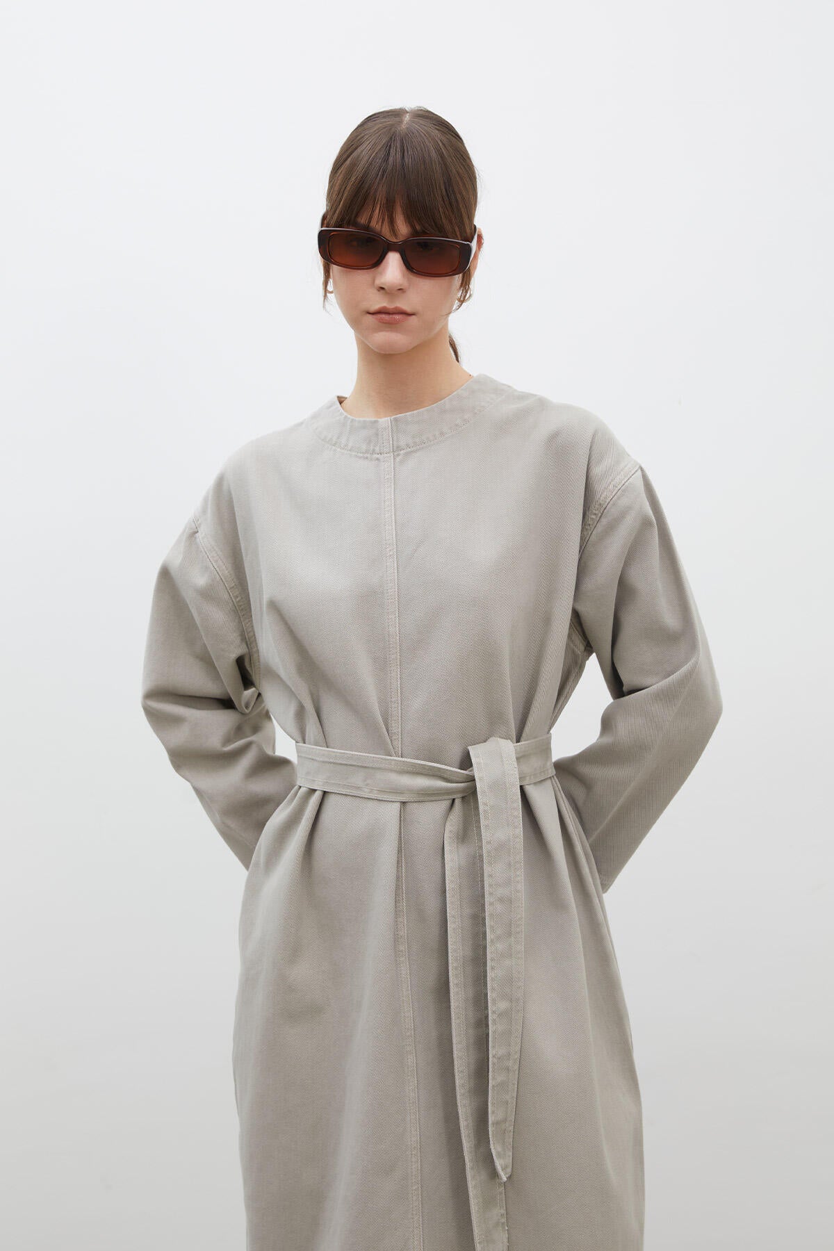 Oversize Denim Dress Stone - Image 4