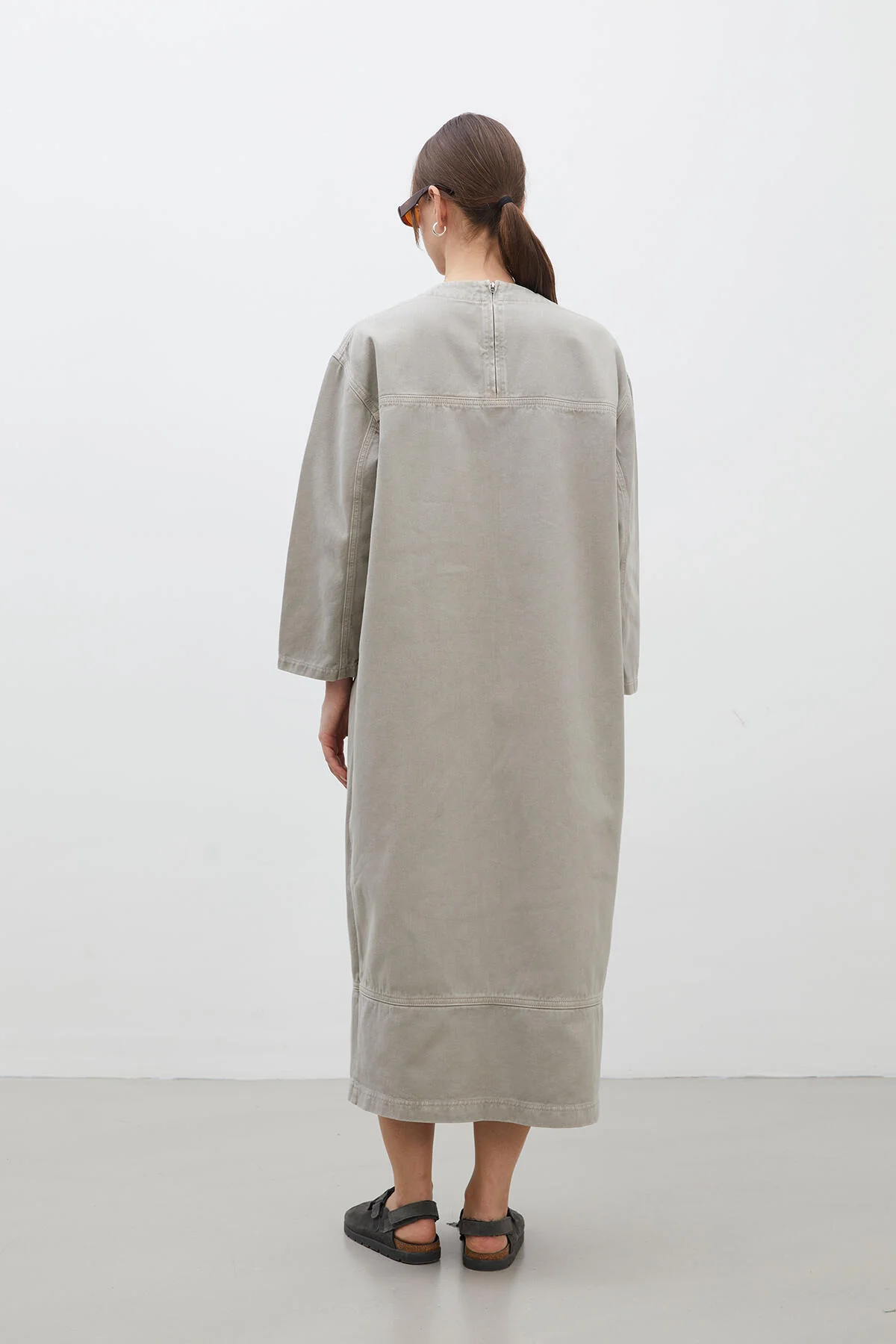 Oversize Denim Dress Stone - Image 8
