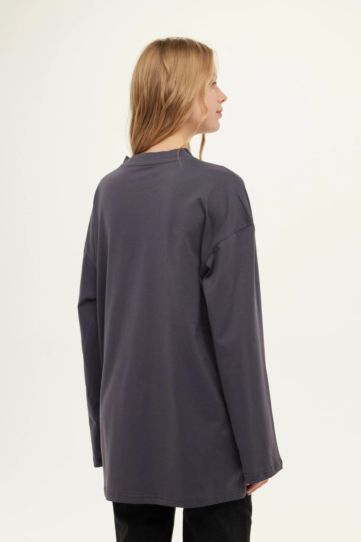 Oversize Long Sleeve T-Shirt Anthracite - Image 4