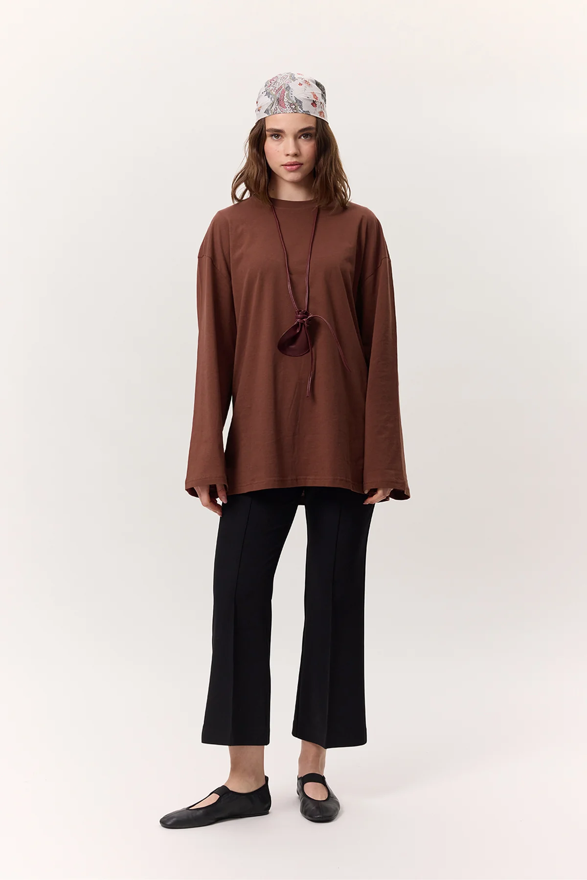 Oversize Long Sleeve T-Shirt Bark Brown - Image 4