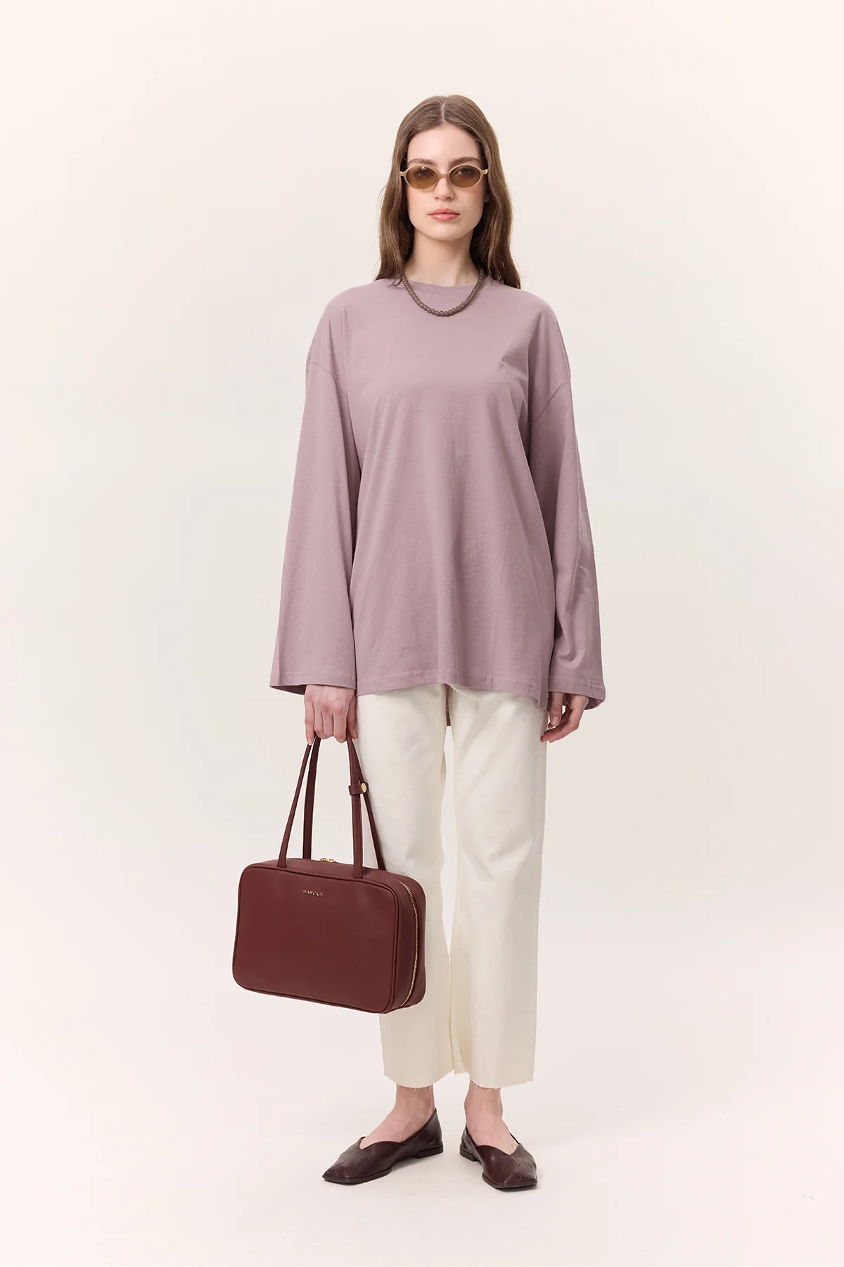 Oversize Long Sleeve T-Shirt Lilac - Image 2