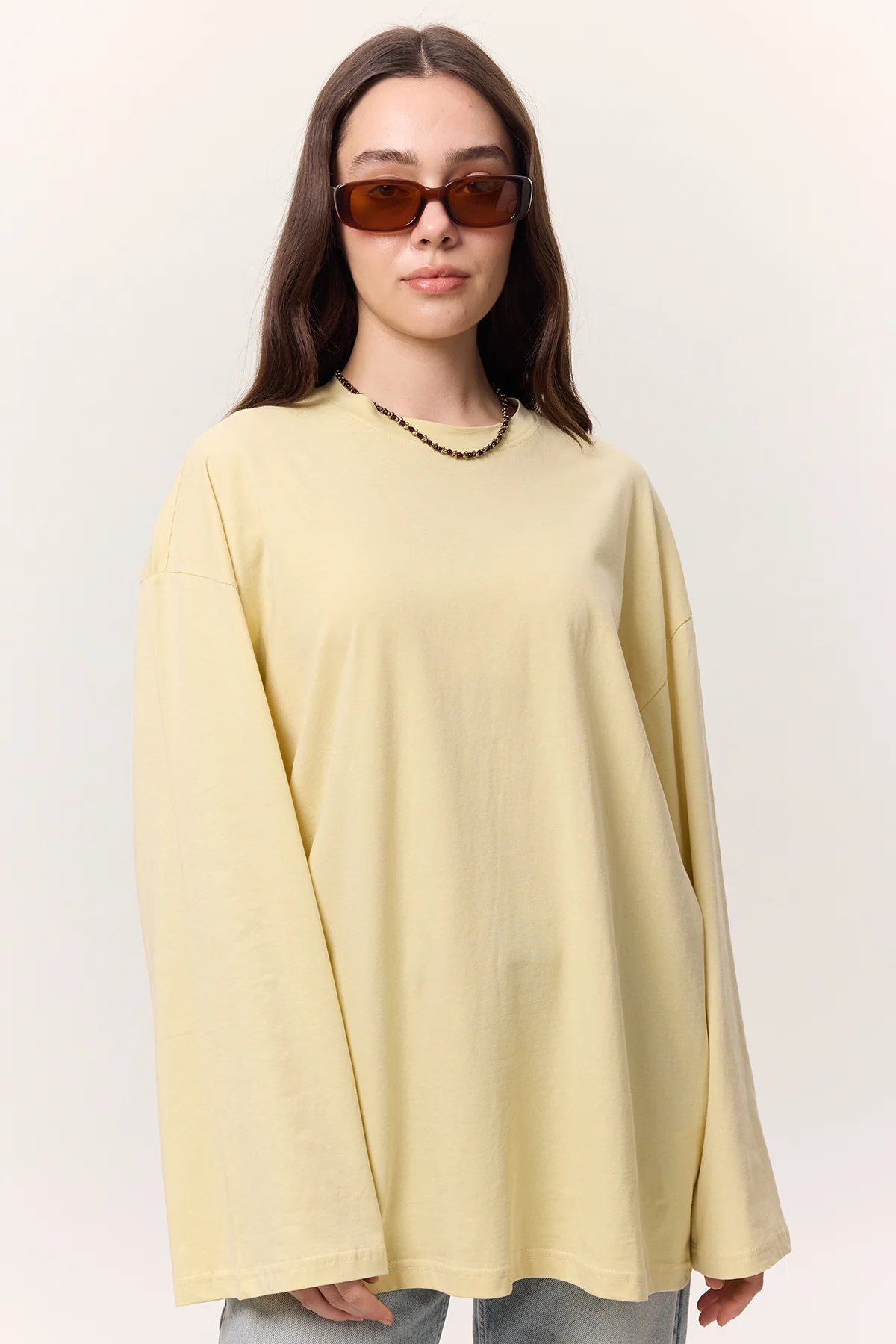 Oversize Long Sleeve T-Shirt Yellow - Image 6