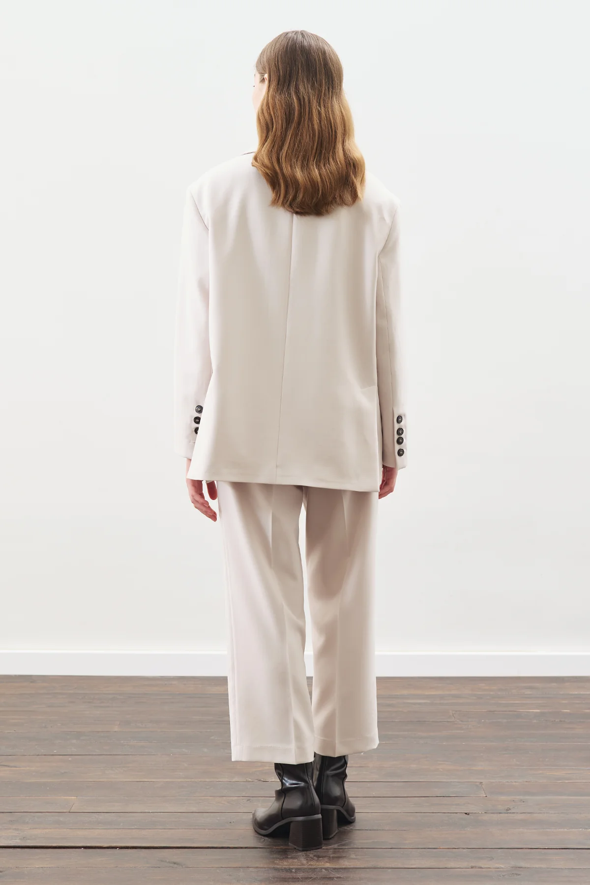 Oversized Cut Blazer Beıge - Image 7