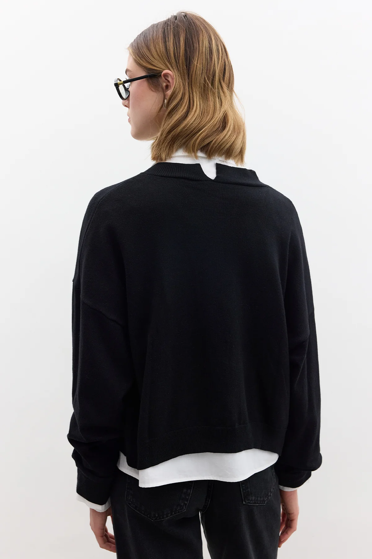 Oversized Soft Knit Cardigan Black - Image 6