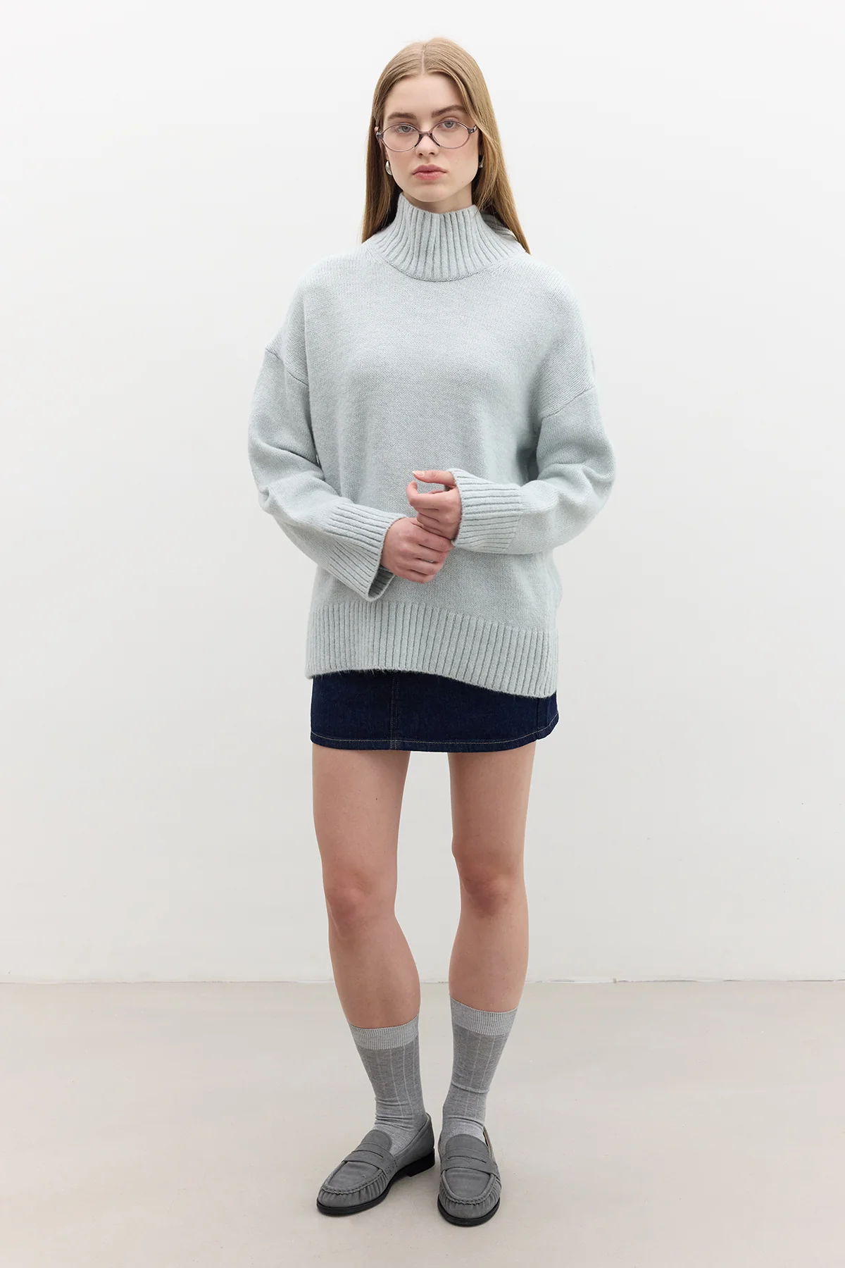 Oversized Soft Sweater Blue - Image 5