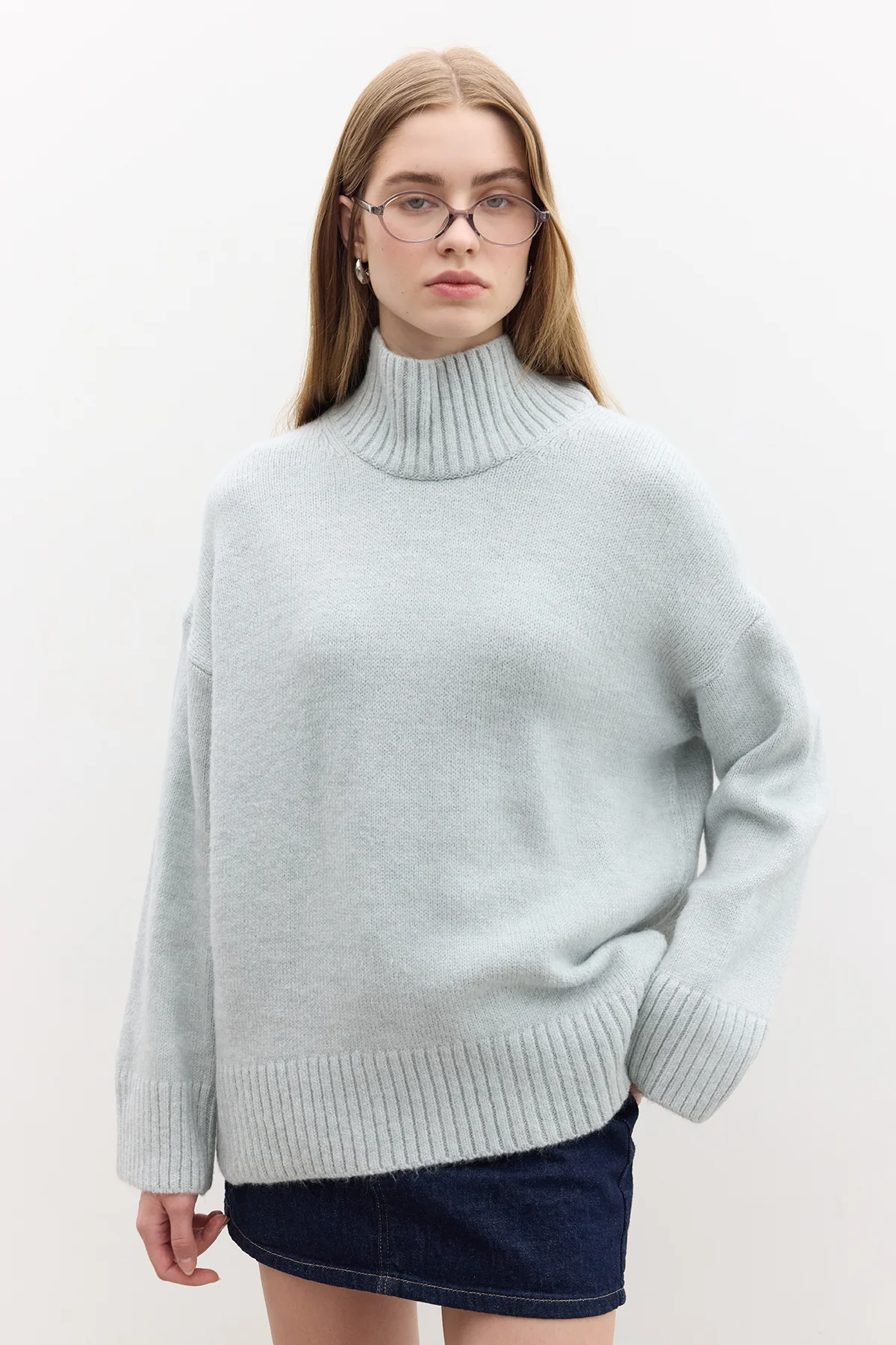 Oversized Soft Sweater Blue - Image 6