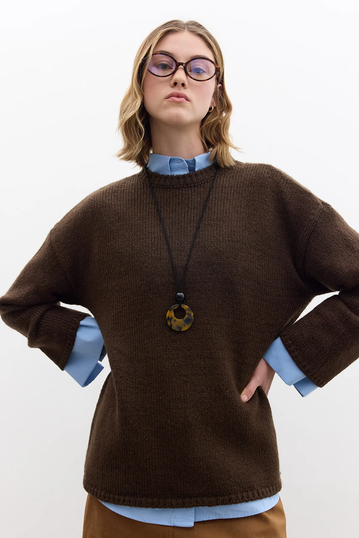 Oversized Sweater Brown - Image 4