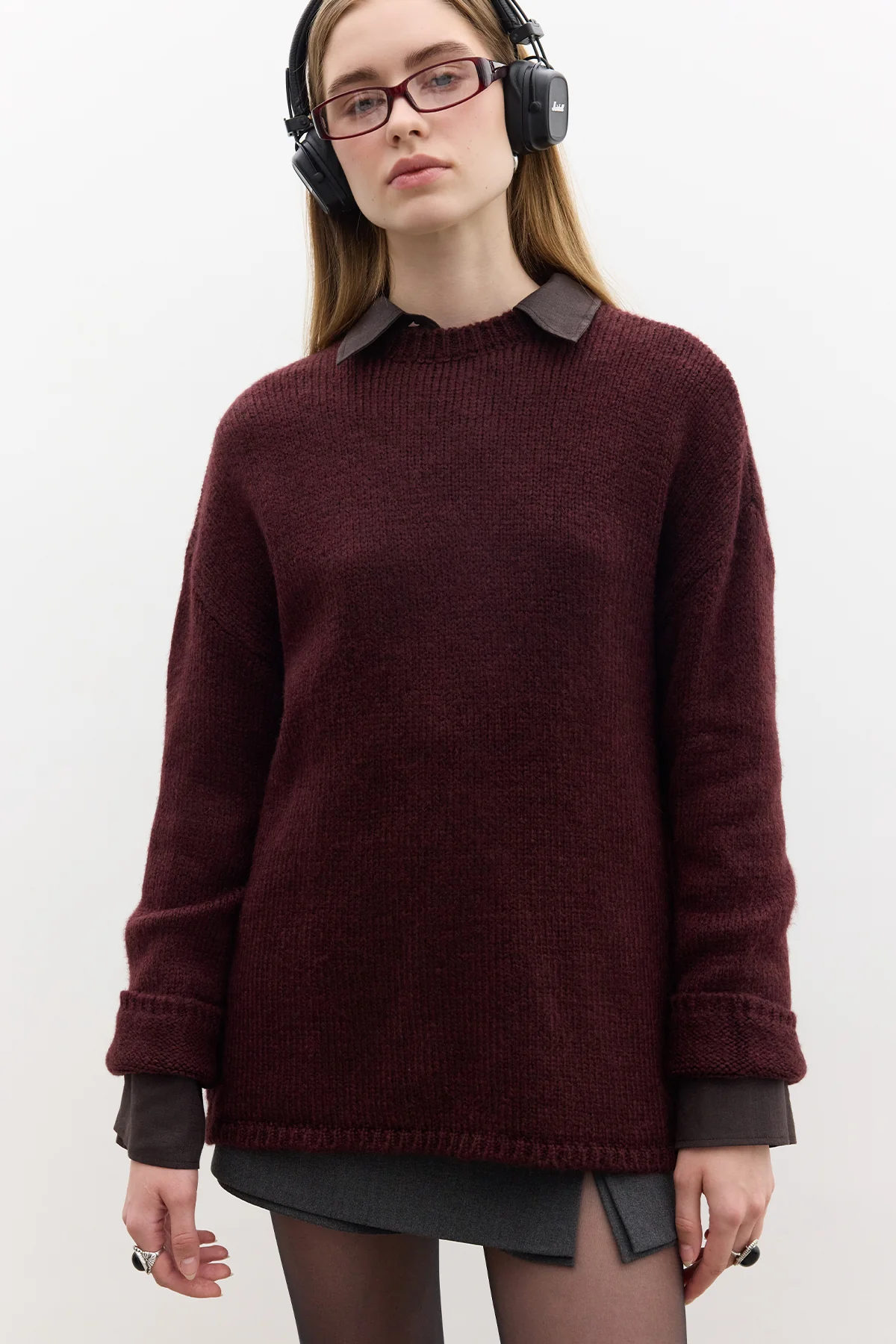 Oversized Sweater Burgundy - Image 4