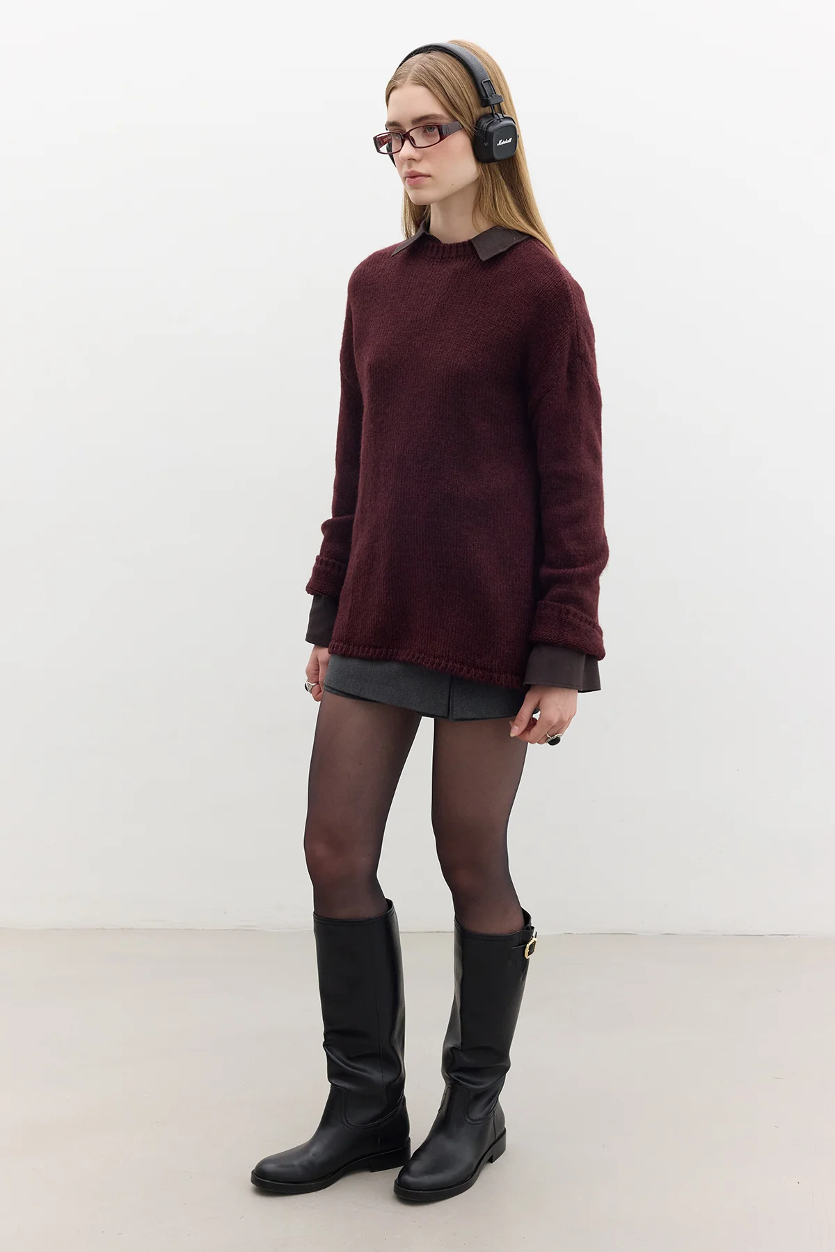 Oversized Sweater Burgundy - Image 5