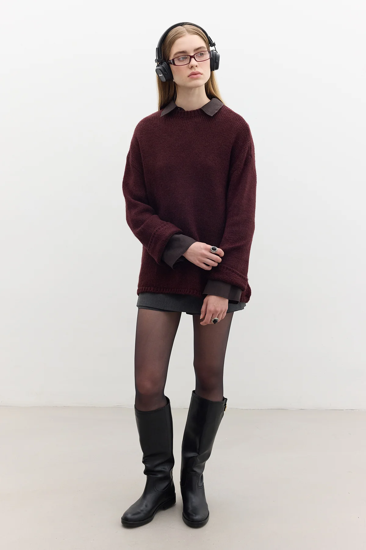 Oversized Sweater Burgundy - Image 6