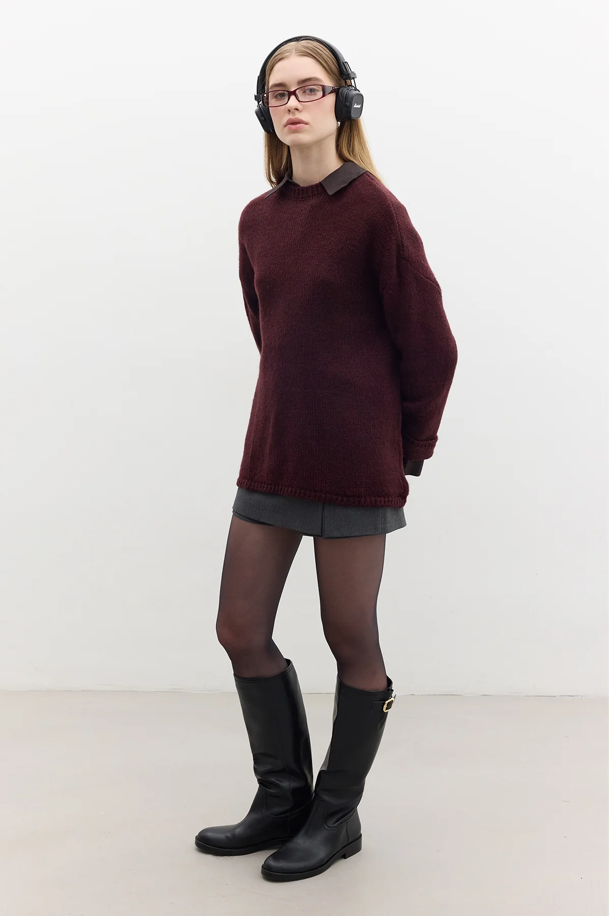 Oversized Sweater Burgundy - Image 7