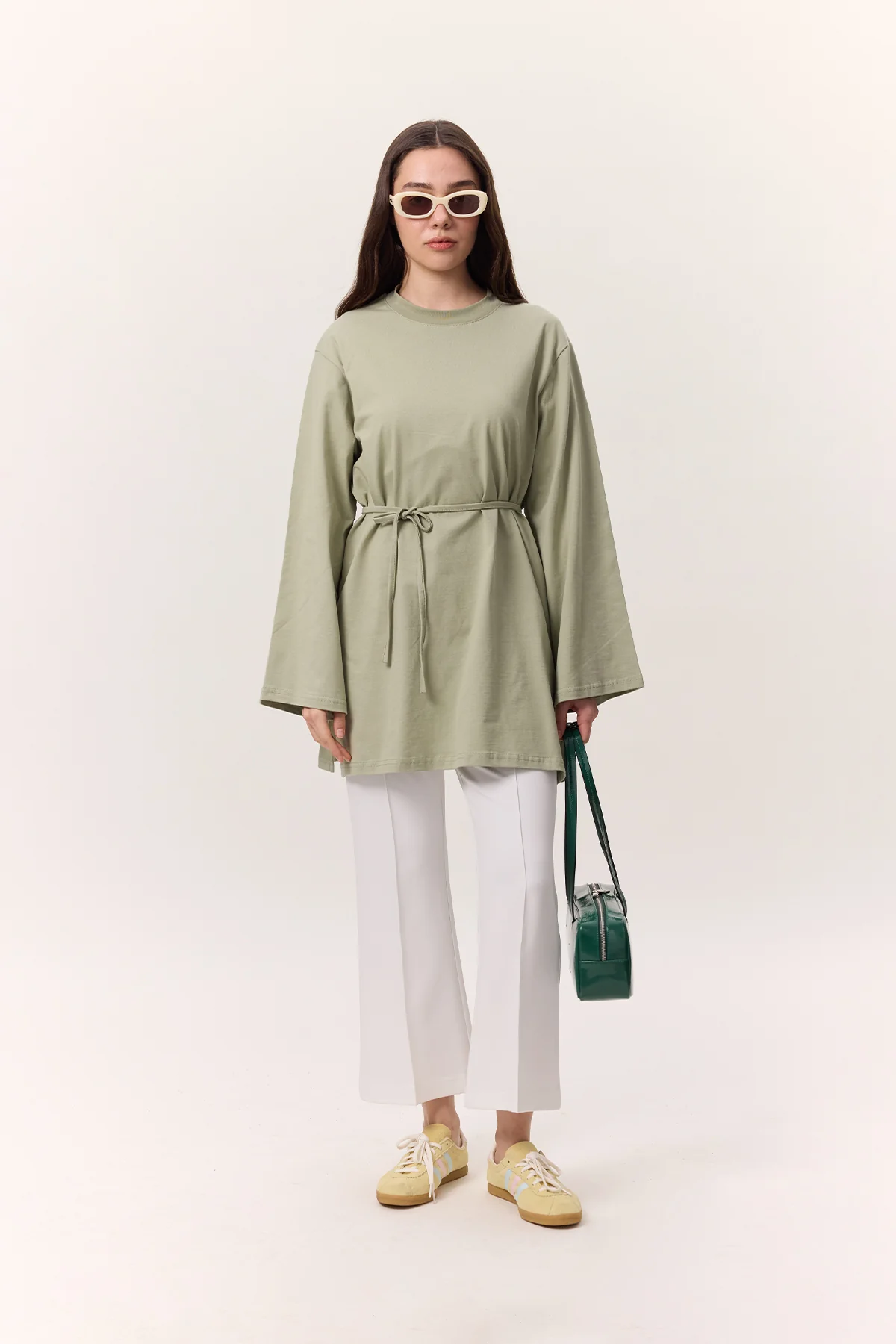 Oversized T-Shirt With Tie Detail Pistachio Green - Image 4