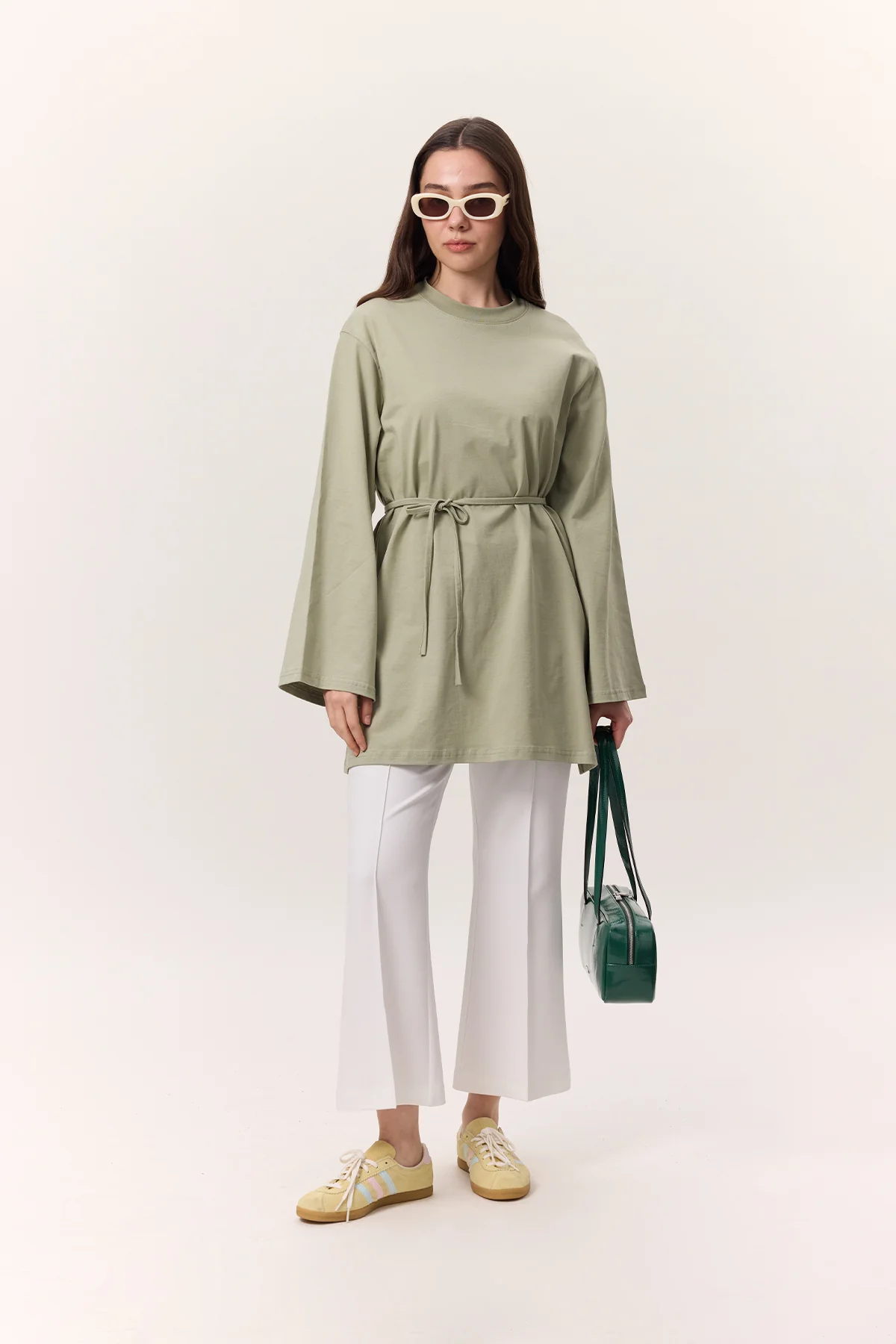 Oversized T-Shirt With Tie Detail Pistachio Green - Image 5