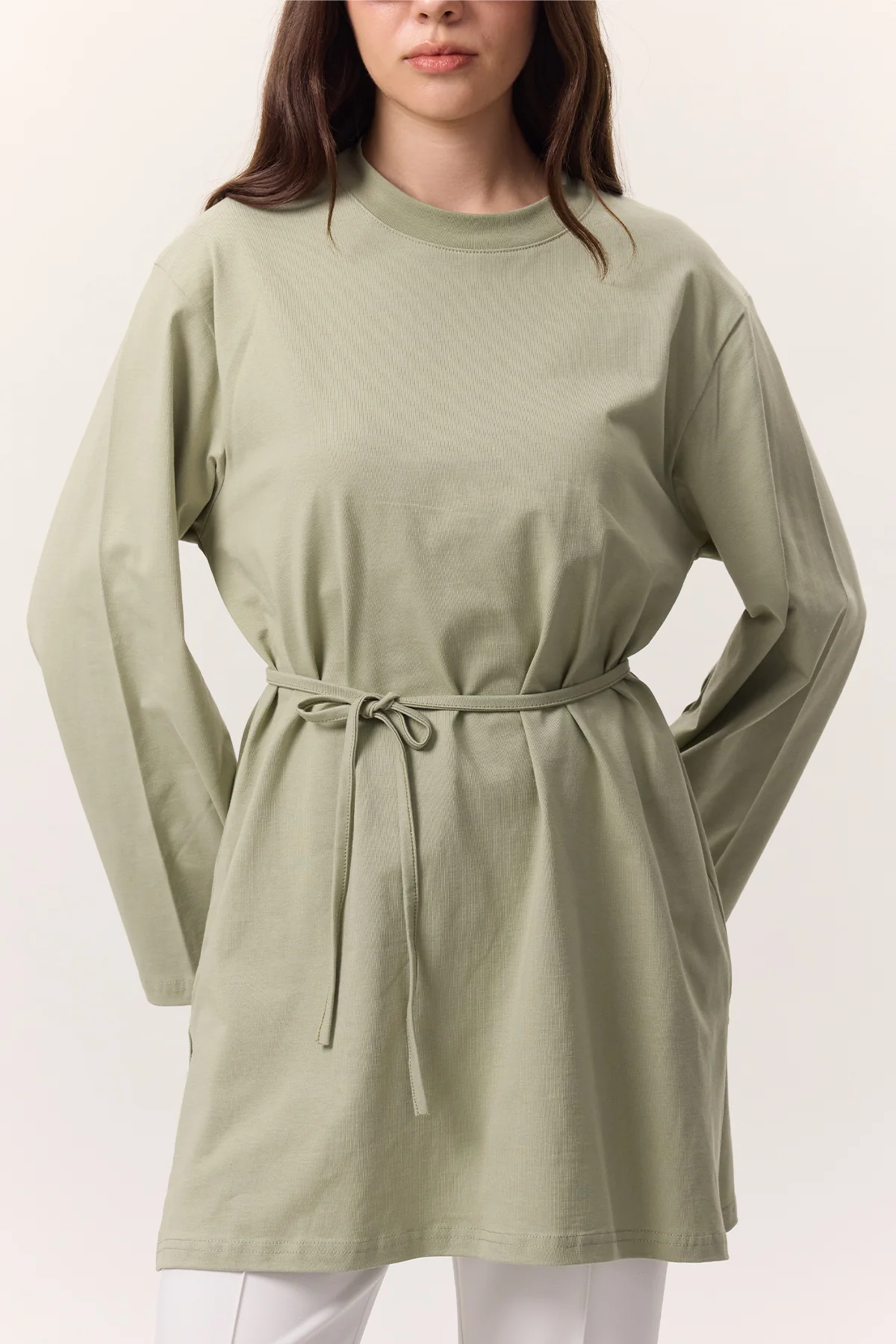 Oversized T-Shirt With Tie Detail Pistachio Green - Image 7