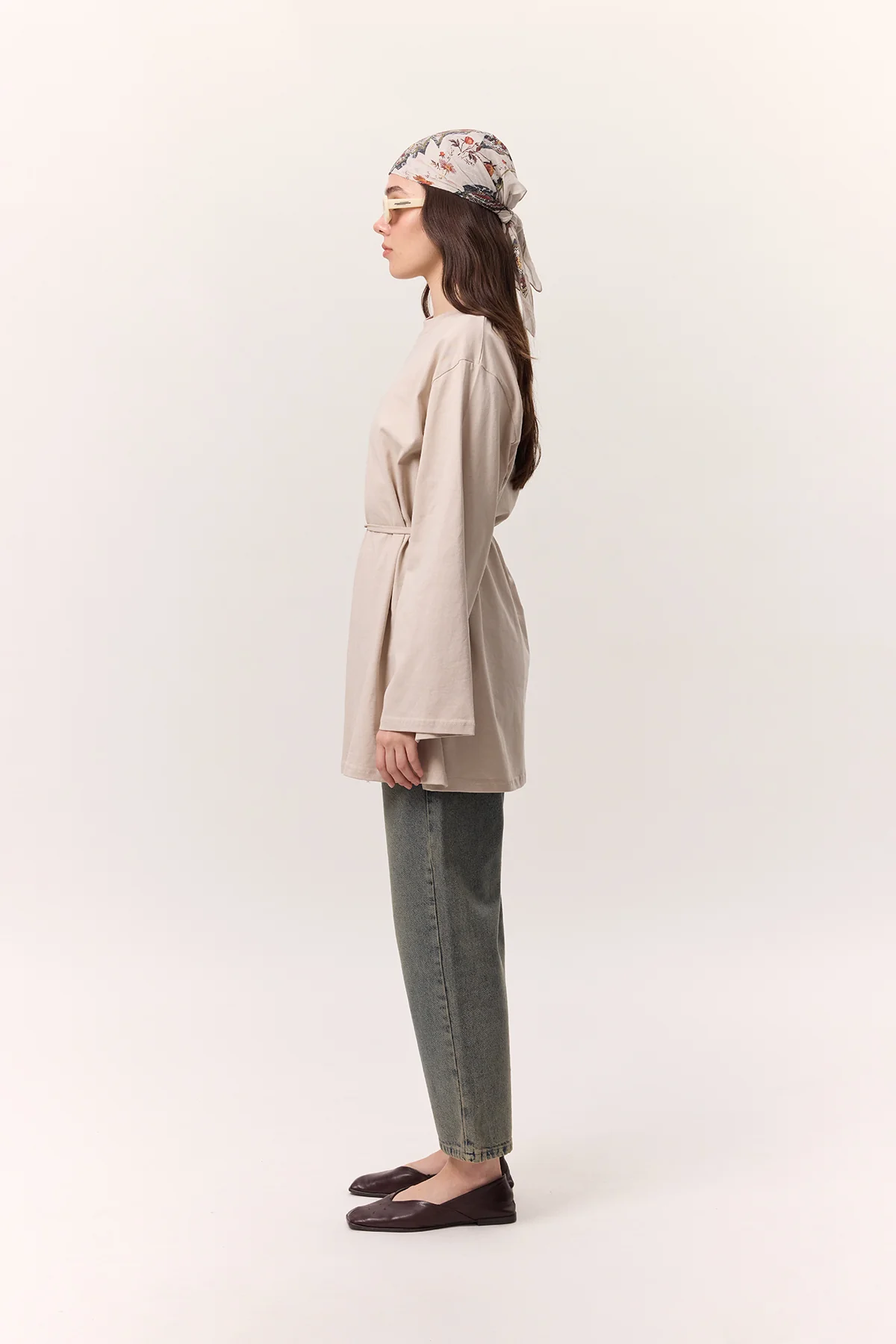 Oversized T-Shirt With Tie Detail Stone - Image 6