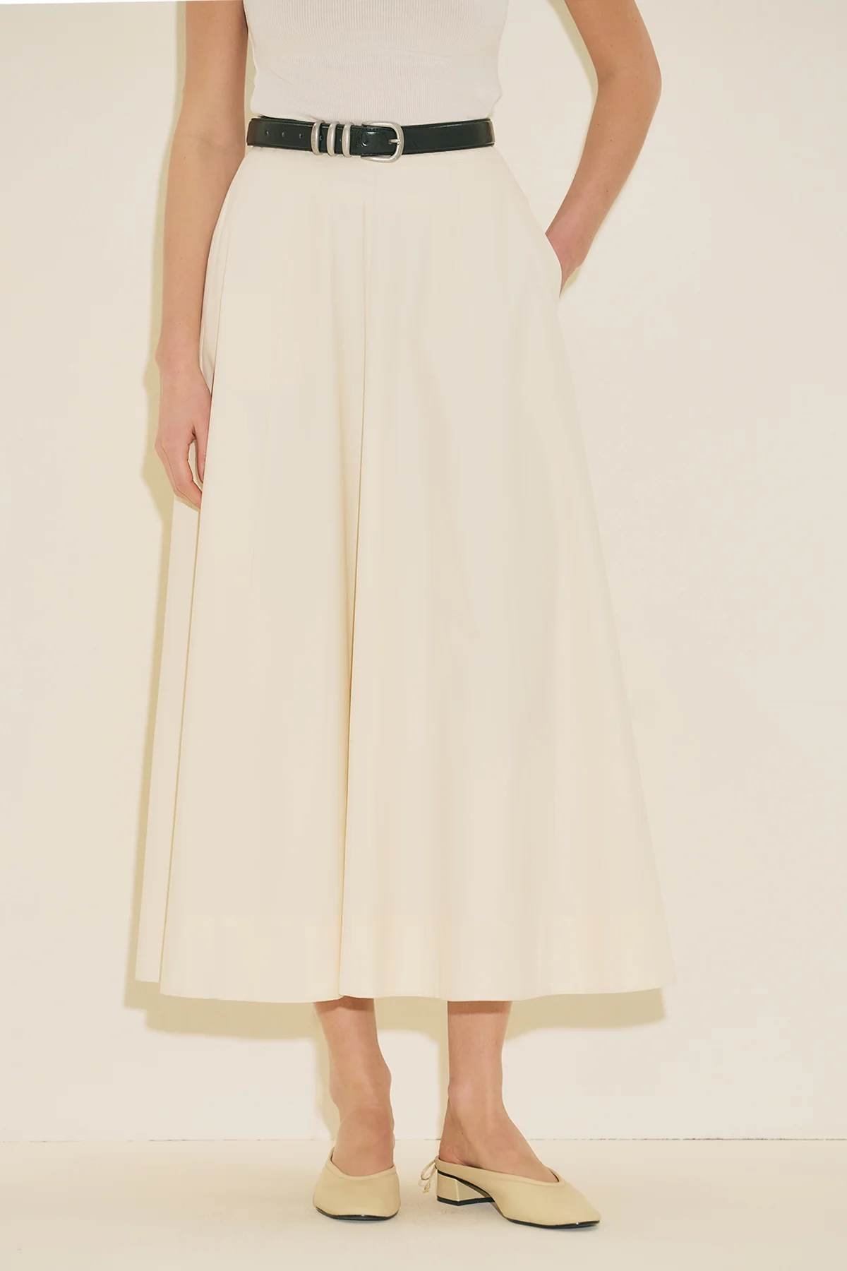 Panel Detail Flared Skirt Vanilla - Image 12