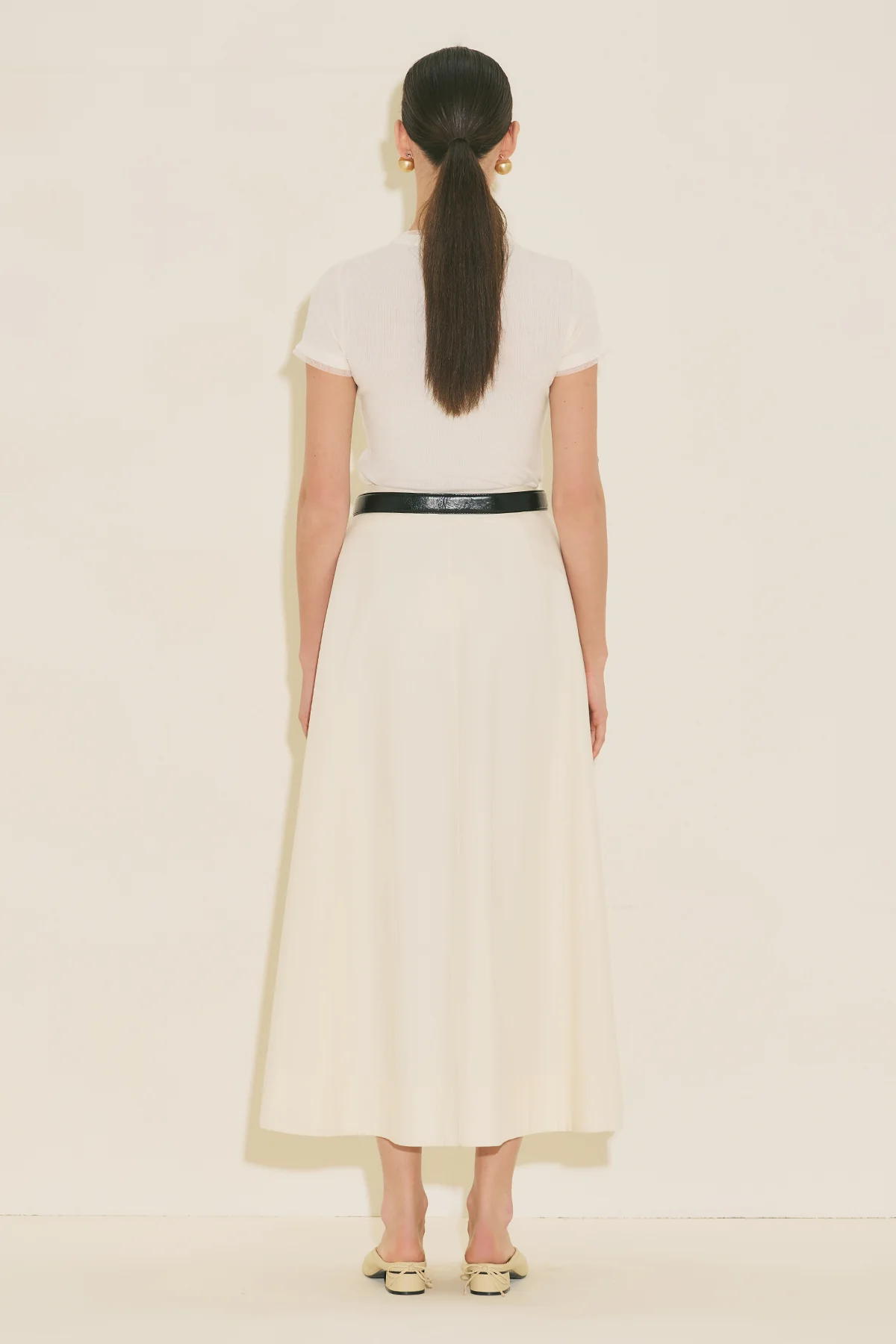 Panel Detail Flared Skirt Vanilla - Image 14