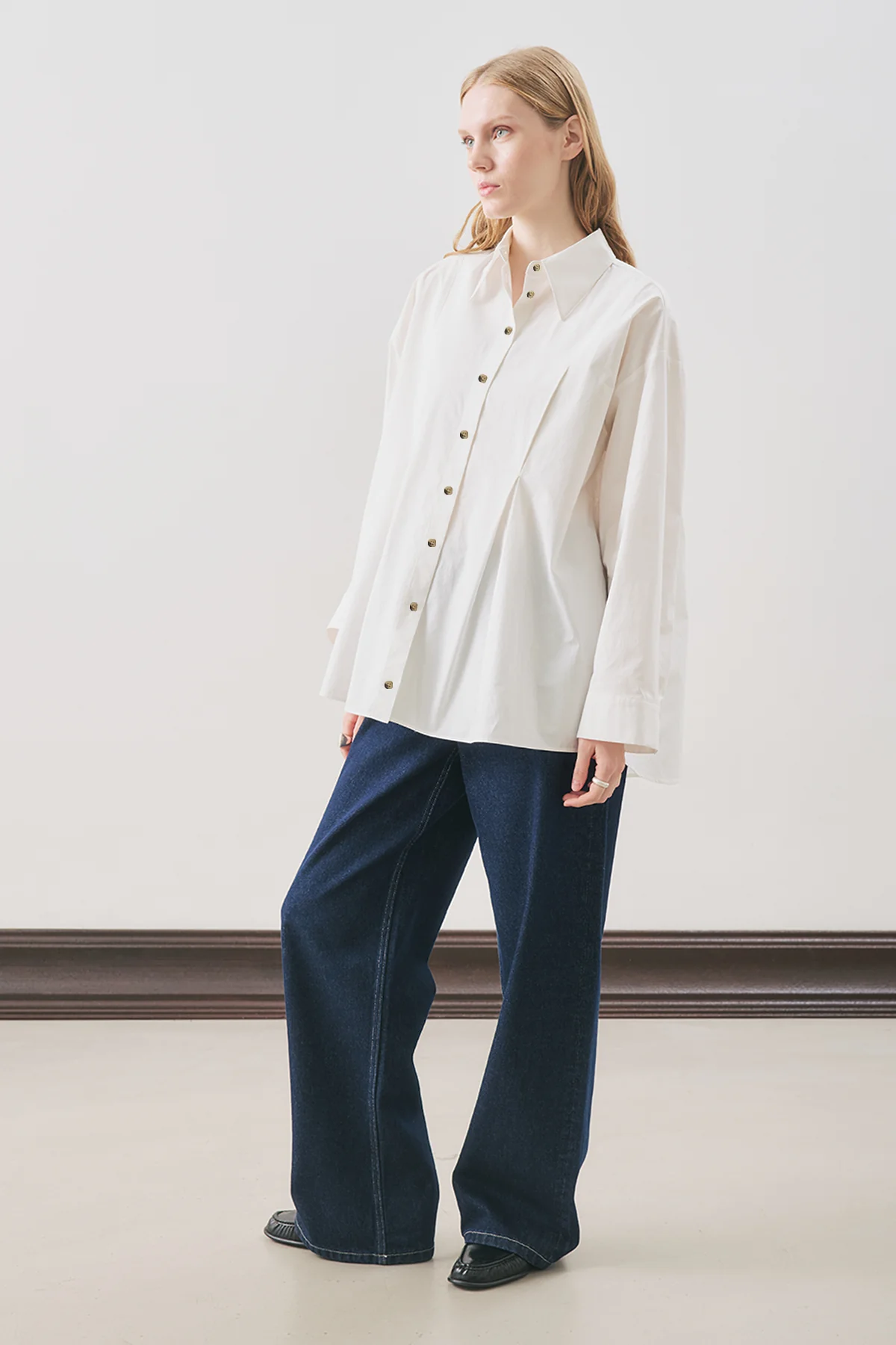 Panelled Design Shirt Ecru - Image 2