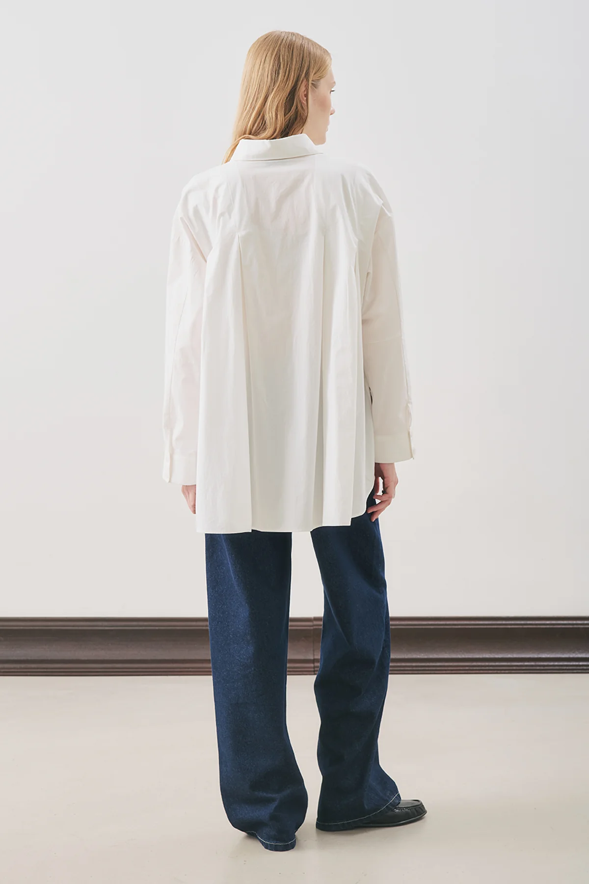 Panelled Design Shirt Ecru - Image 8