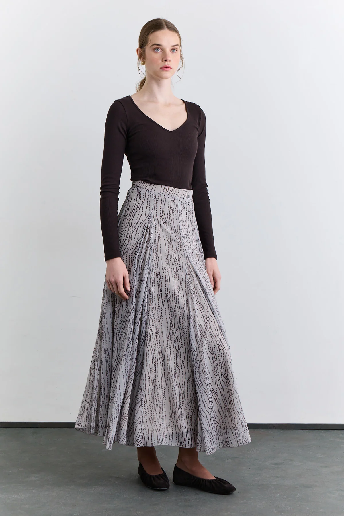 Panelled Pattern Skirt Polka Dot - Image 3