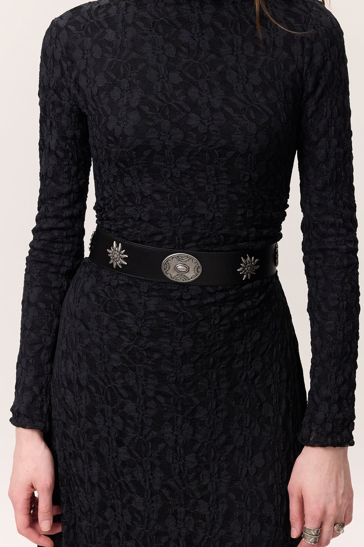 Patterned Buckle Corset Belt Black - Image 2