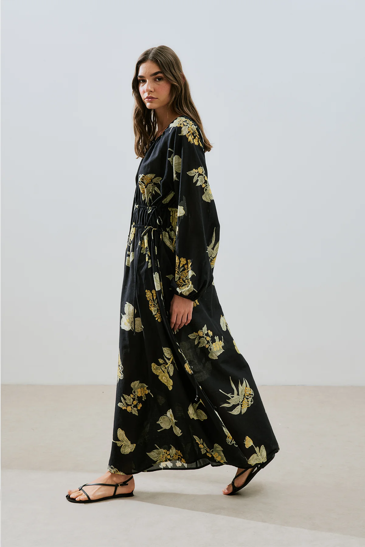 Patterned Cotton Ruched Dress Aloha - Image 2