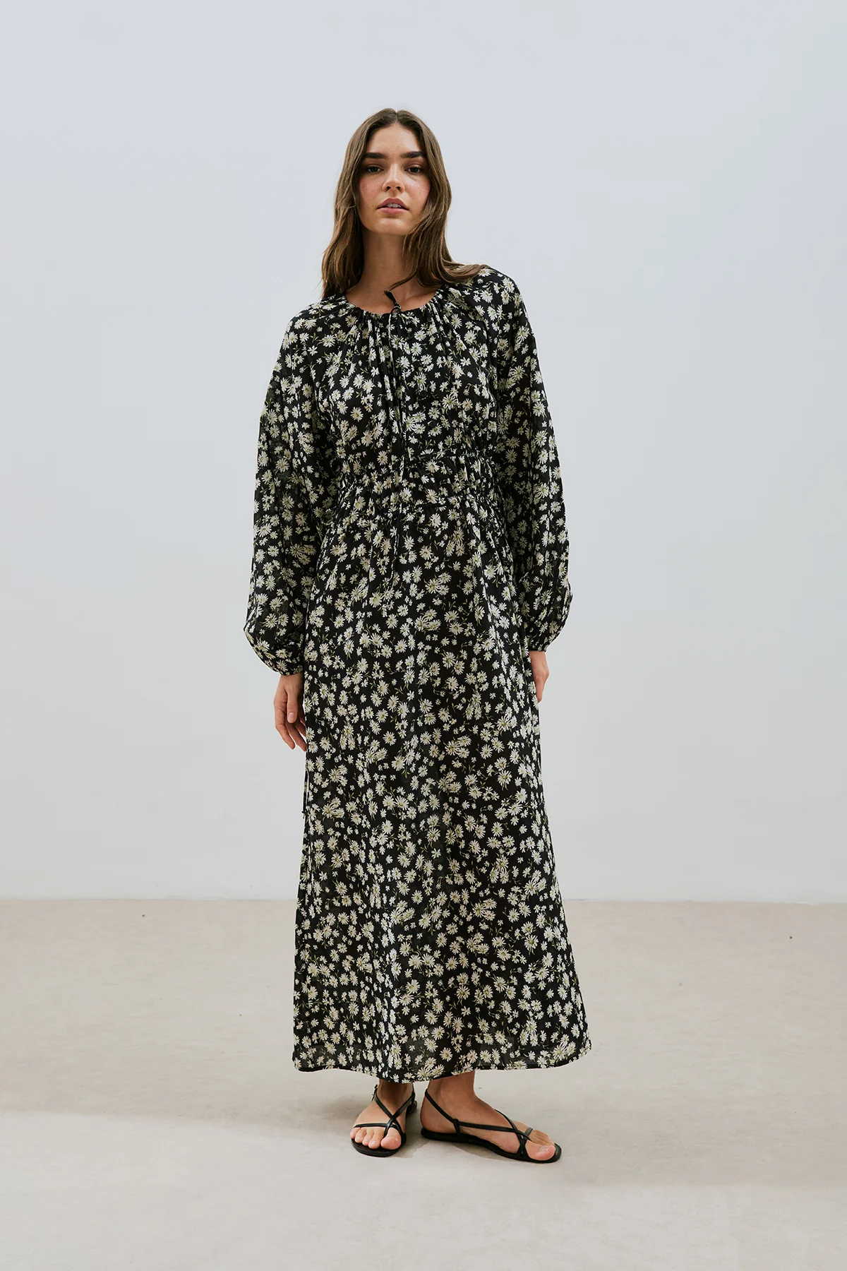 Patterned Cotton Ruched Dress Daisy - Image 5